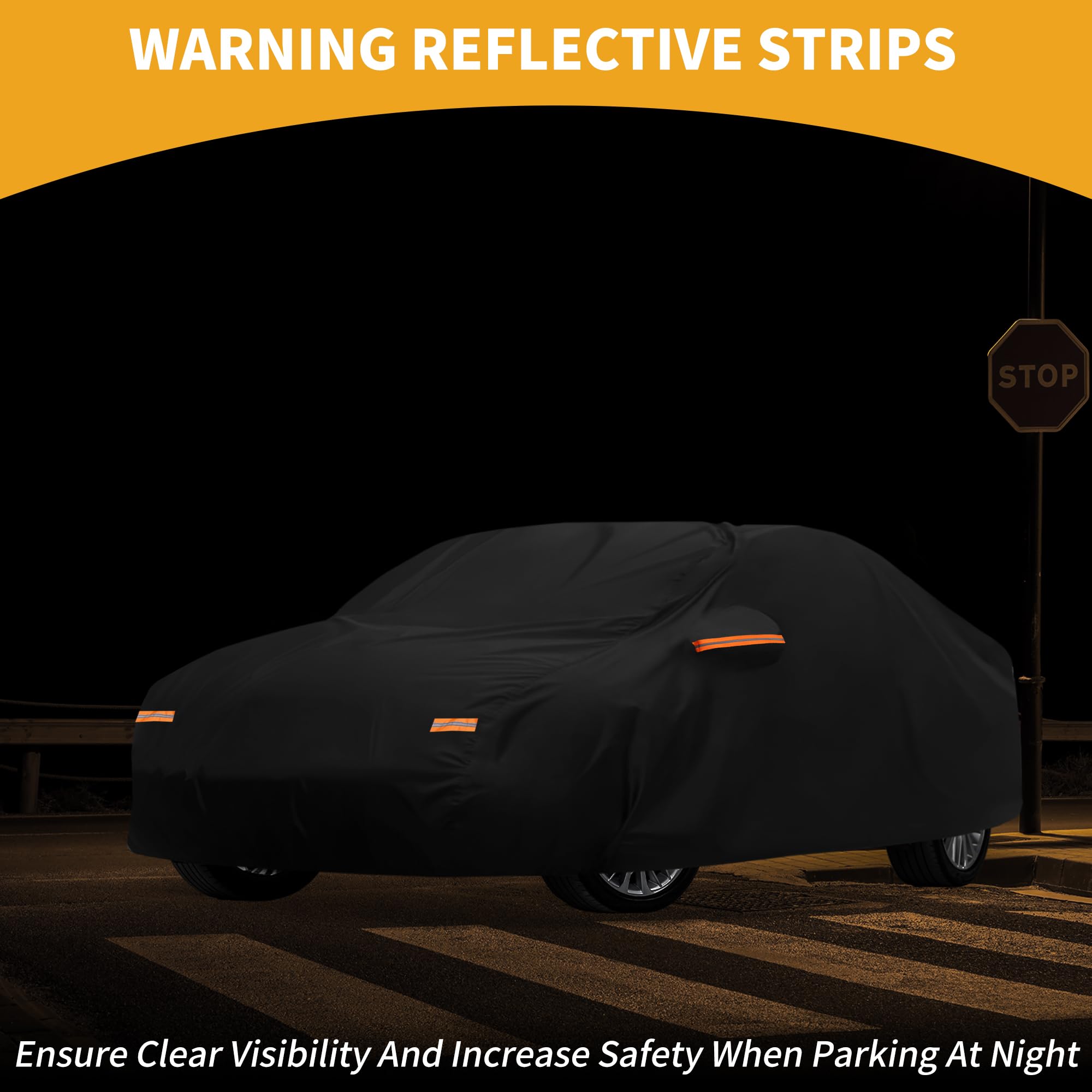 Partuto All-Weather Waterproof Car Cover - UV-Resistant Outdoor Full Exterior Protection For Tesla Model Y 2020-2025 210D-PU Black With Right Side - View #3