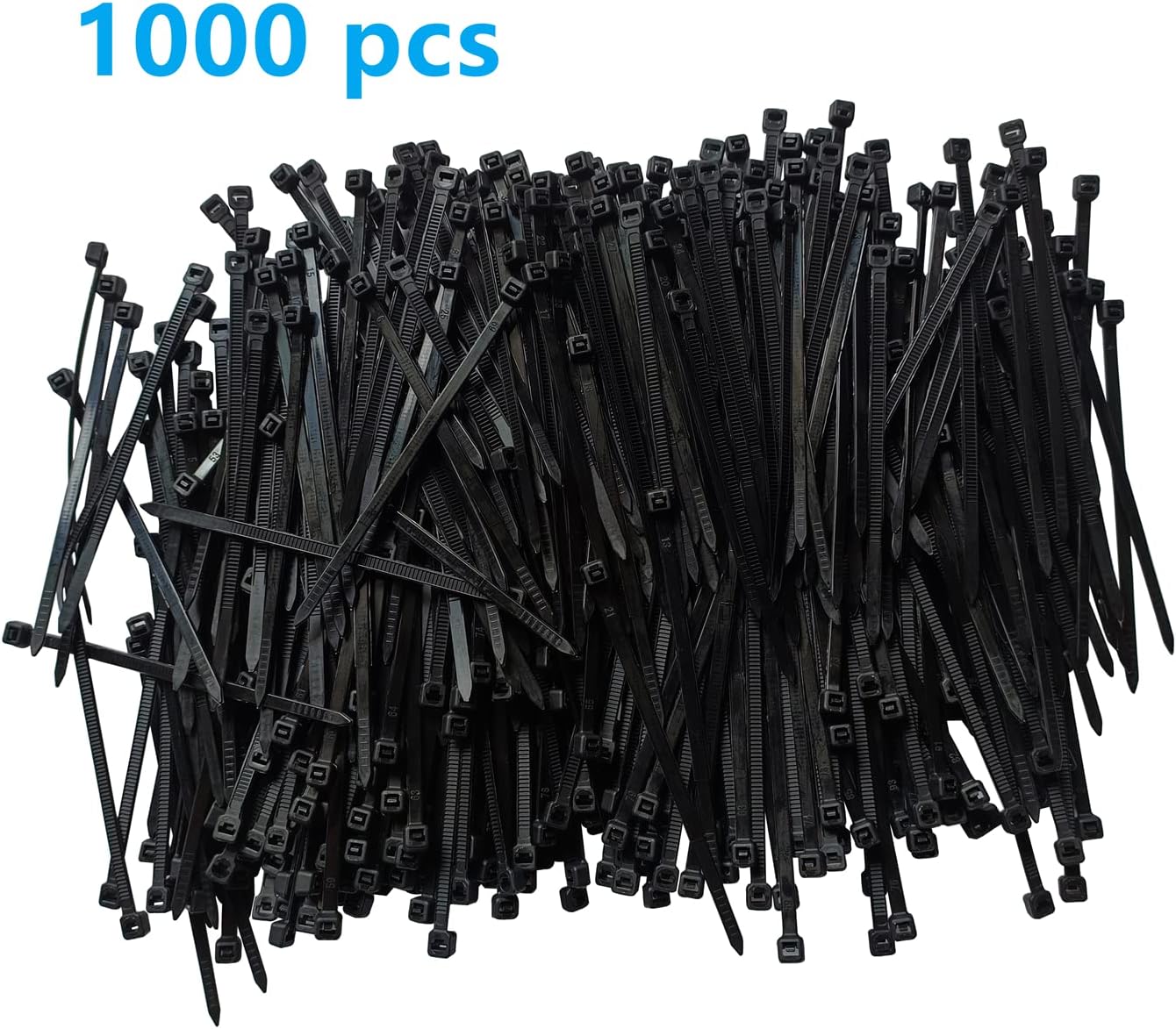 Zip Ties 4 inch 1000 pcs Cable Zip Ties with 18 Pounds Tensile Strength, Black Cable Ties, Self-Locking Nylon Tie Wraps for Indoor and Outdoor (4 inch 1000 pcs, Black)