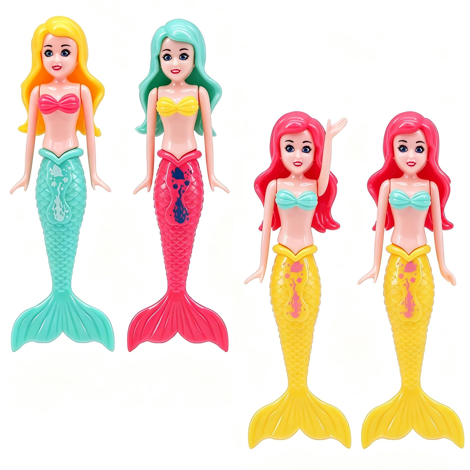 KUTKE 4Pcs Diving Mermaids Toys Swimming Pool Sinking Toys,Pool Diving Toy