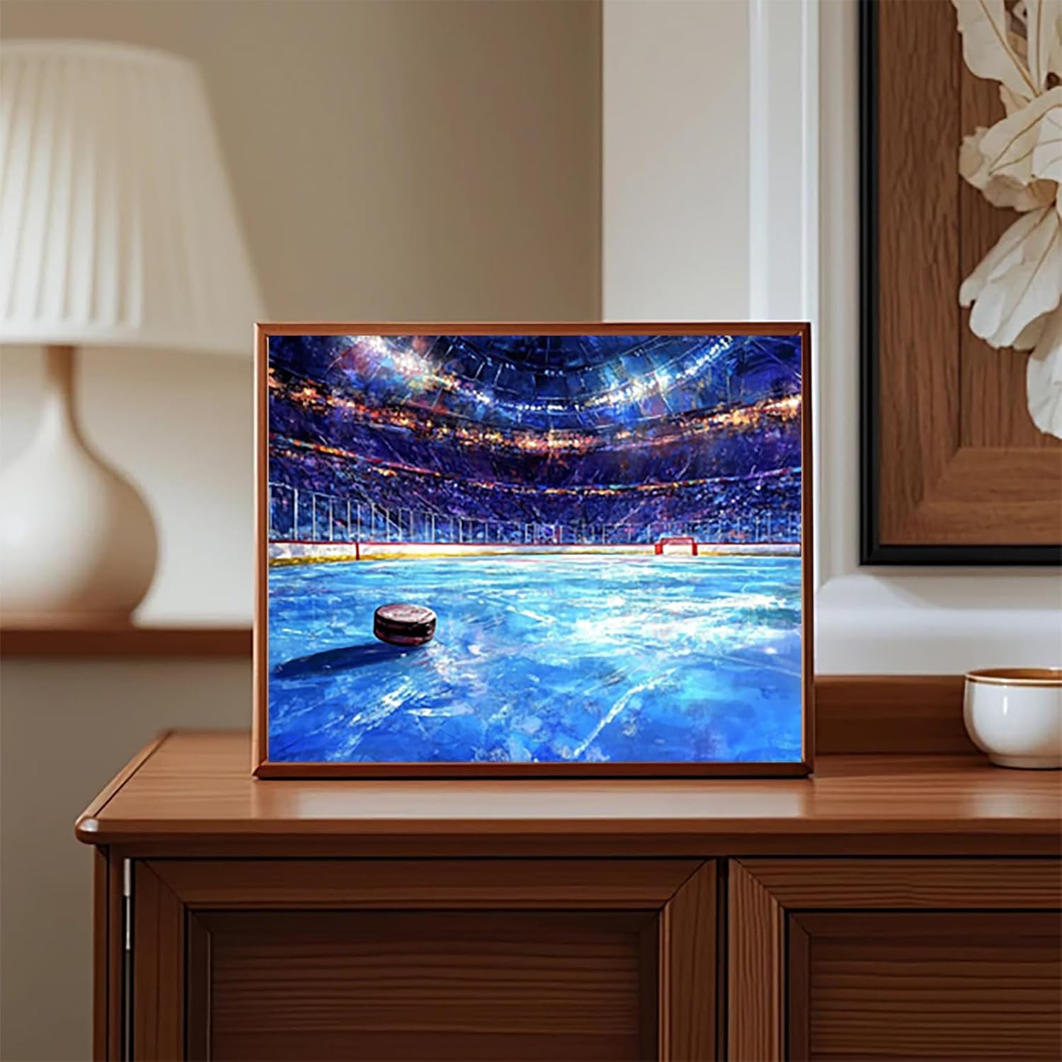 QACEYID Ice Hockey Paint by Numbers Kit for Adults, Canvas Painting Kit for Beginners, Modern Aesthetic DIY Paint by Number on Canvas for Home Wall Decor 16"x20" image 3