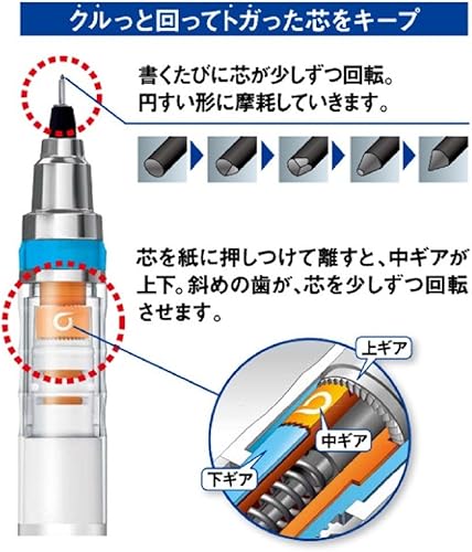 Miniatura 4 de Lápiz portaminas Uni Kuru Toga estándar negro 00112 pulgadas rosado bebé