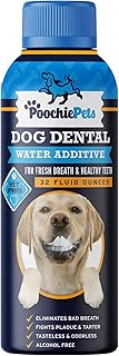 PoochiePets Dog Dental Water Additive - Fresh Breath for Dogs - Twice the Size - 32 oz Bottle - Vet Approved and Recommended