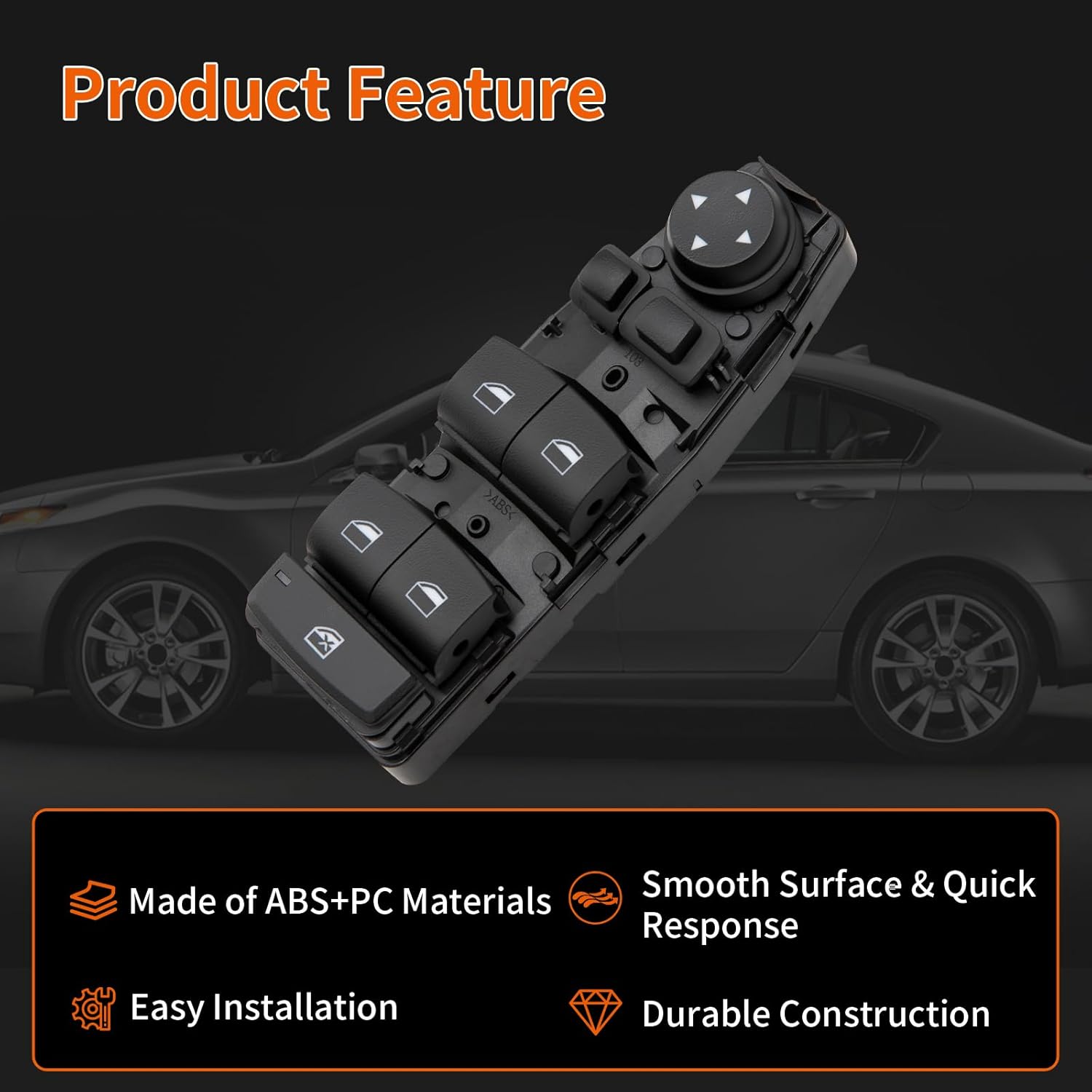 Power Window Switch Compatible with 2012-2018 BMW 528i 535i 550i 2009-2016 640i 2010-2018 X3, Front Left Control Switch Replaces 61319179913 61319218482 61319238239 61319241955
