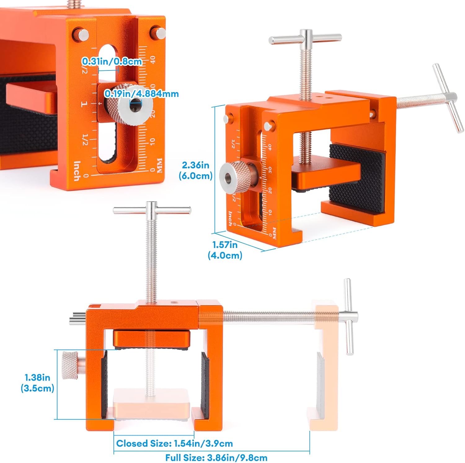 2 Pack Clamps for Installing with Adjustable Depth