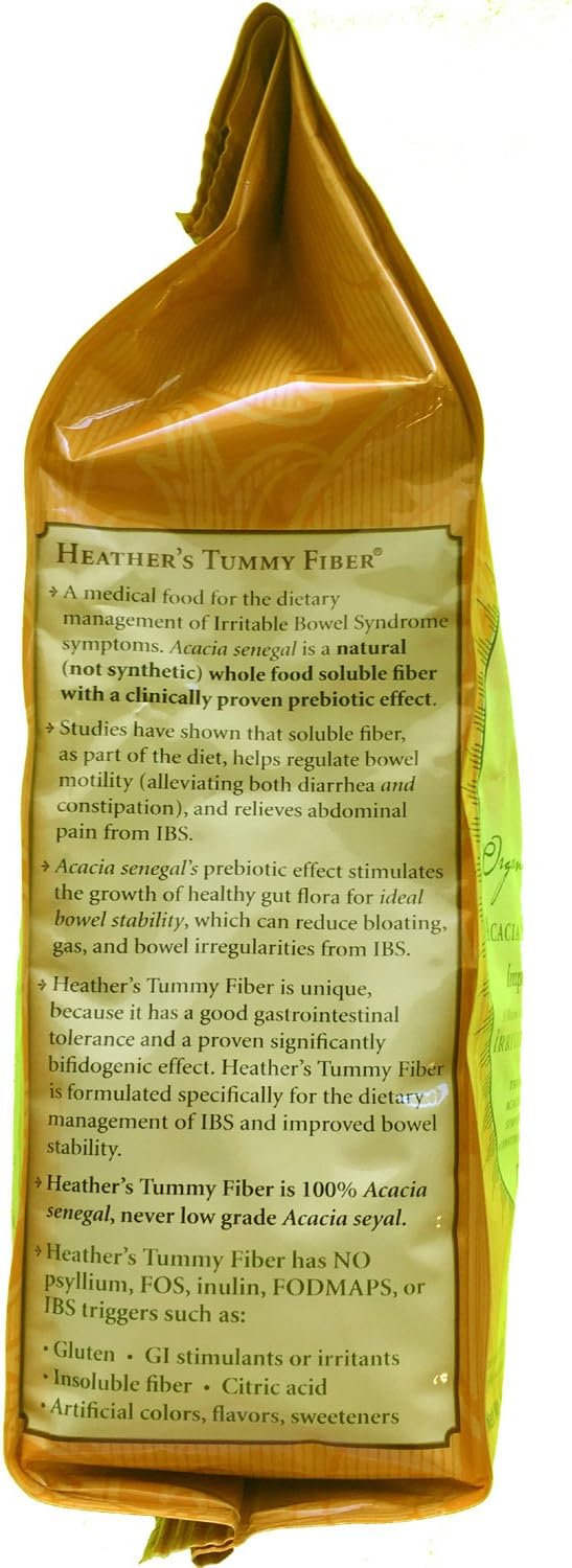 Heather's Tummy Fiber Organic Acacia Senegal for IBS, 16 Ounce Pouch : Health & Household