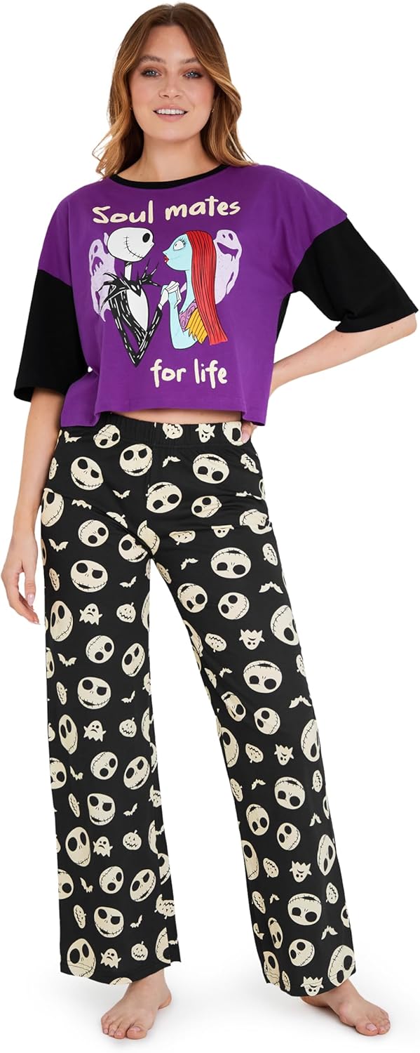 Disney Stitch Women's Pajama Set, Cozy Nightwear Long PJs Comfy Loungewear for Adults Teenagers, Stitch Gifts for Women