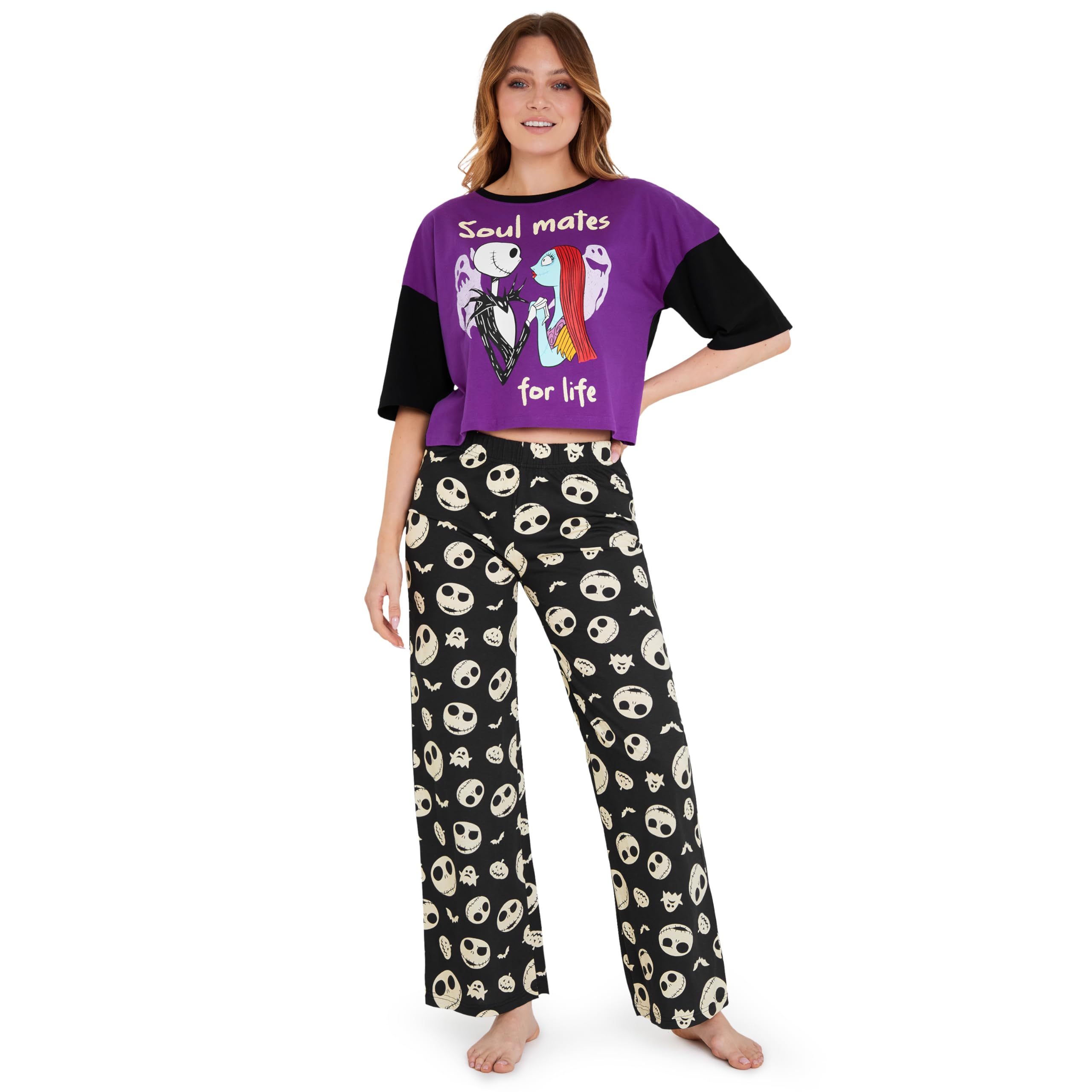 Disney Women's Purple Nightmare Before Christmas Pyjama Set In Medium