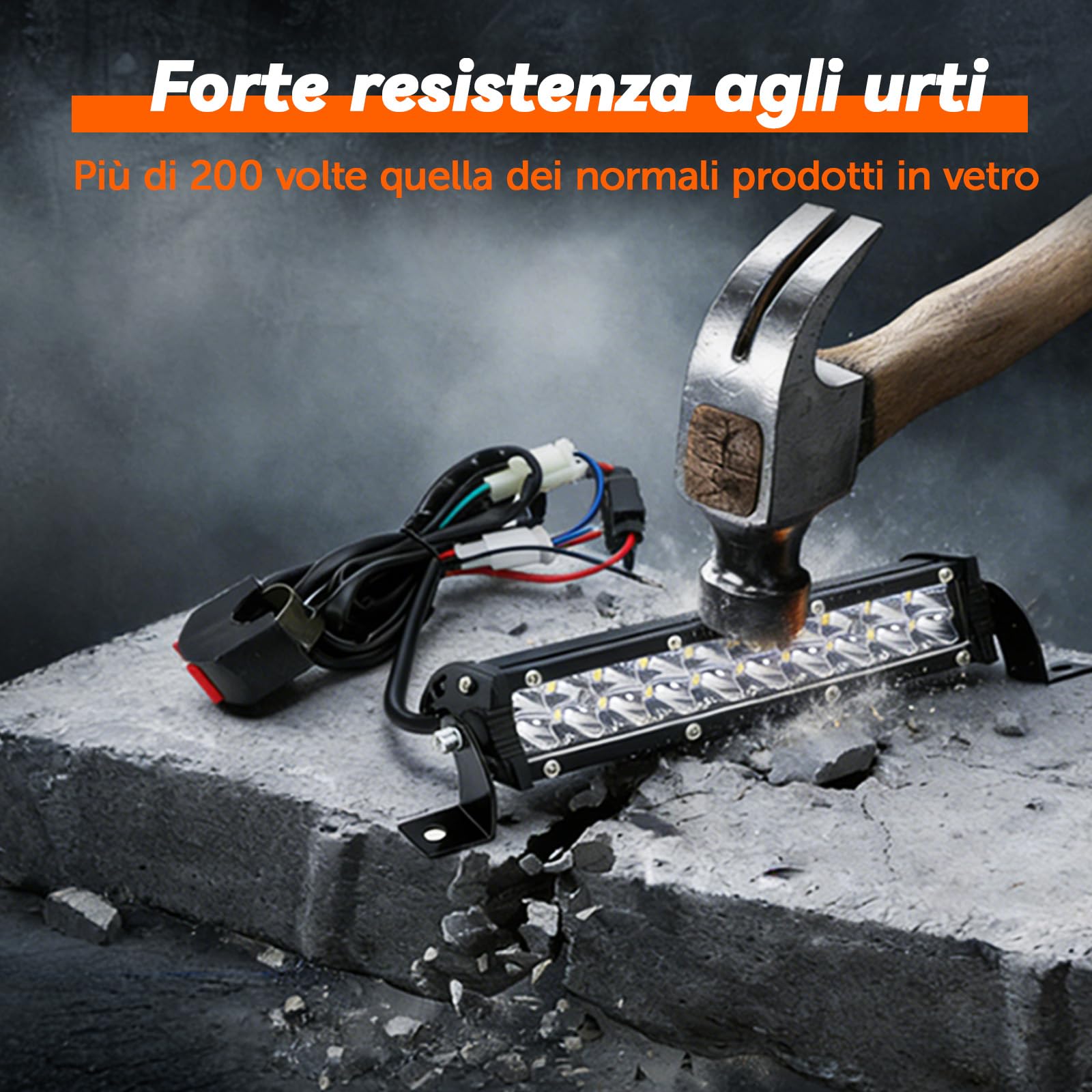 Faretti LED Moto Dirt Pit Bike Lampada Faro 60W 2500Lm Kit Luce di Guida 22mm Manubrio Universale per CRF XR EXC XC TE FE KLX PW 50cc 80cc 110cc 150cc 250cc，impermeabile Risparmio energetico