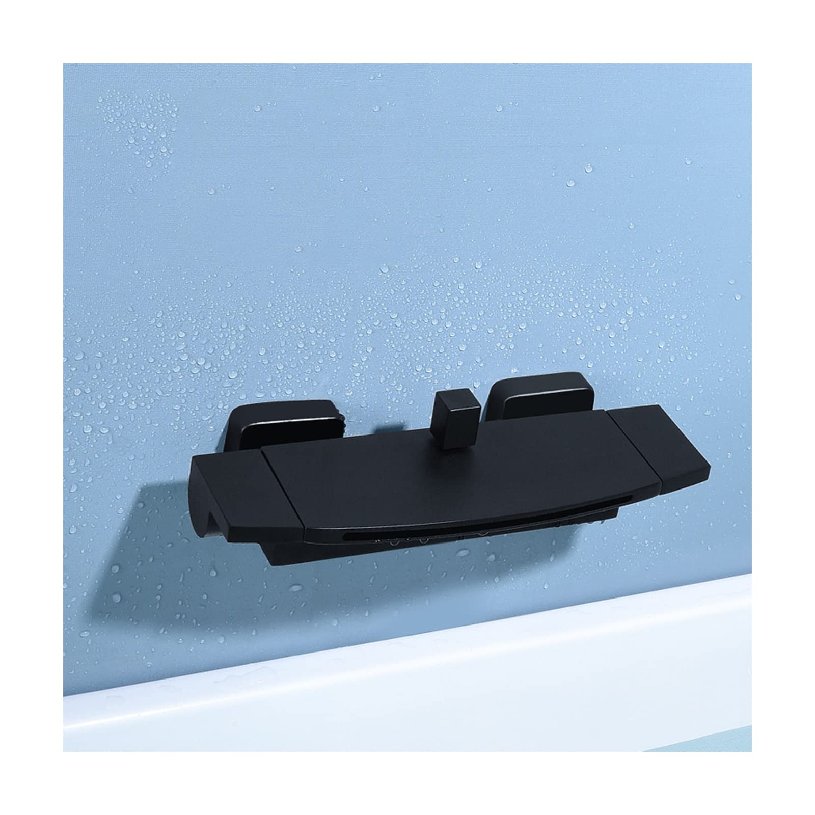 Grifo para bañera Grifo para bañera montado en la Pared Grifo Mezclador para bañera de latón Llenado de bañera en Cascada Grifo para bañera con Control Dual frío y Caliente, Chrome