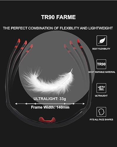 Miniatura 3 de OYS VISION Gafas de sol de ciclismo para hombres y mujeres, deportes al aire libre, correr, ciclismo, pesca, conducción