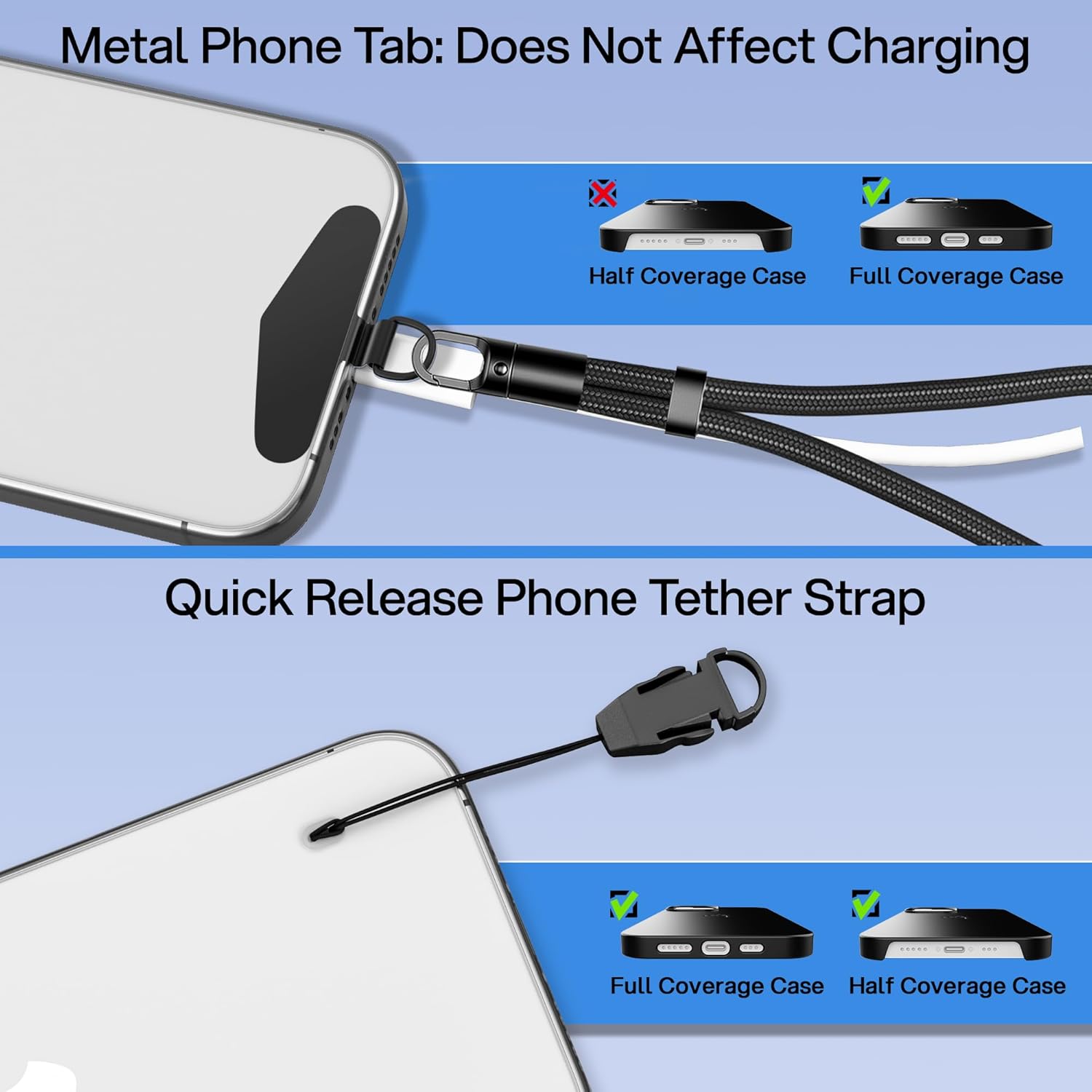 Kaptron Adjustable Phone Wrist Strap - Universal Cell Phone Lanyard Wrist Strap with Lanyard Patches - Image 5