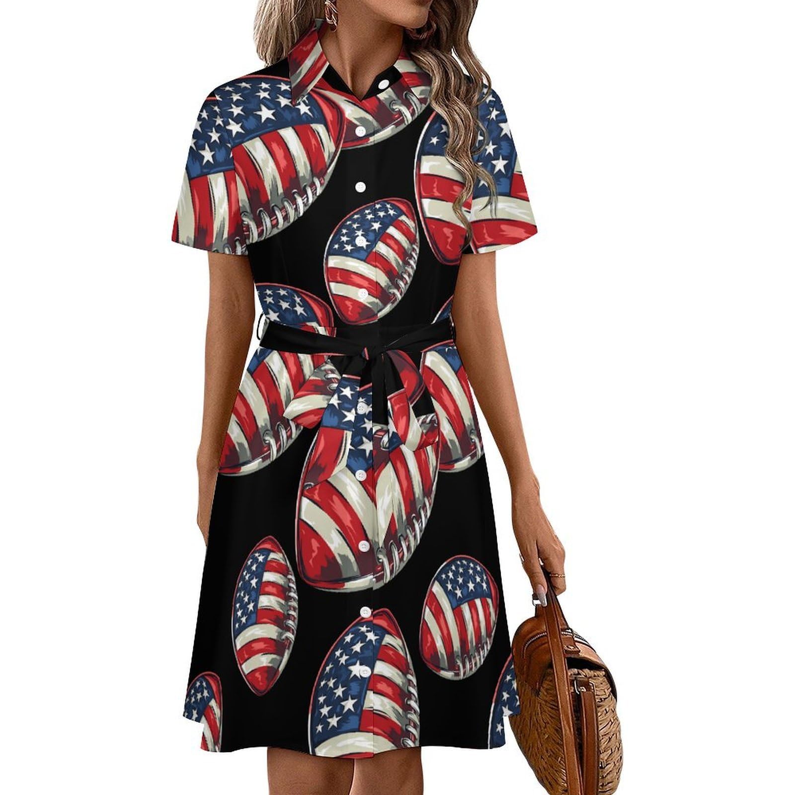 Vestido midi de fútbol transpirable con botones frontales para verano 8