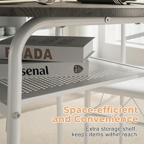 Miniatura 5 de VINGLI Juego de comedor redondo de 3 piezas, juego de mesa de comedor pequeña de 29.5 pulgadas para 2, mesa de cocina redonda con 2 sillas para