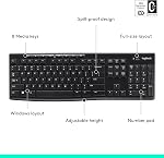 Logitech K270 Wireless Keyboard for Windows, 2.4 GHz Wireless, Full-Size, Number Pad, 8 Multimedia Keys, 2-Year Battery Life, Compatible with PC, Laptop, Black