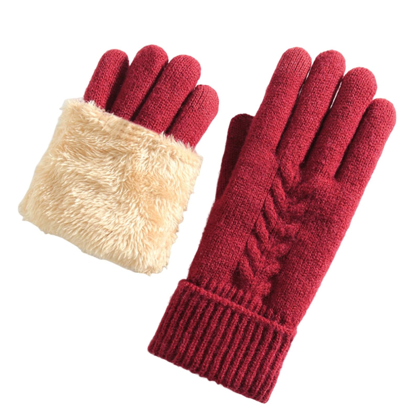 Women's Winter Touch Screen Texting Phone Windproof Gloves Fleece Lined Thick Warm Gloves Cold Weather Clothes