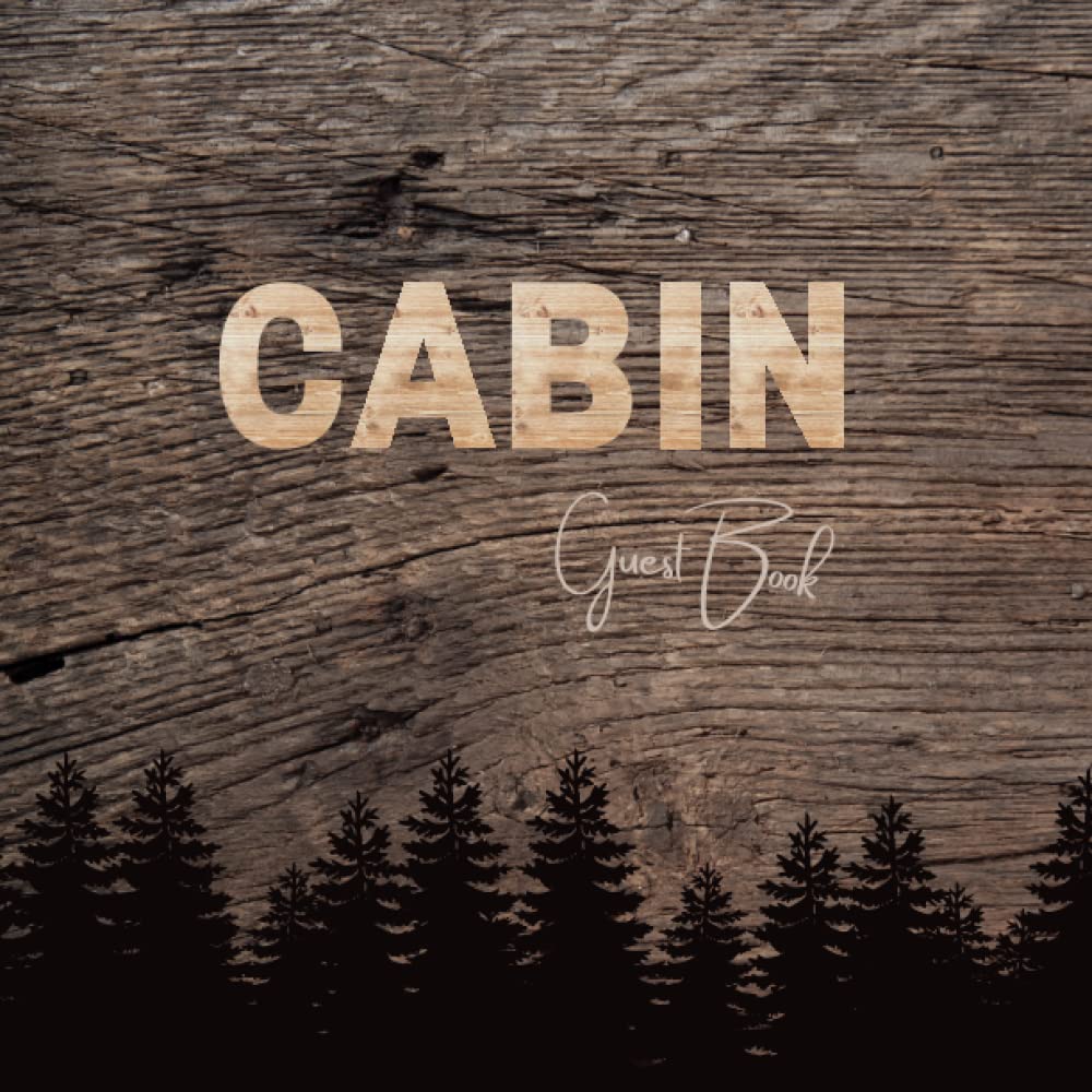 Cabin Guest Book Rustic Wooden Vacation Home Book for Cabins