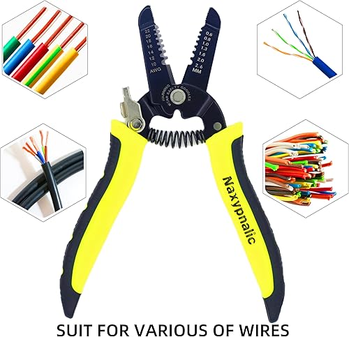 Miniatura 4 de Herramienta pelacables 10-22 AWG, Micro pelacables, Alicates de alambre aislados, Herramienta multifuncional para pelar cables, Cortadores de alambre