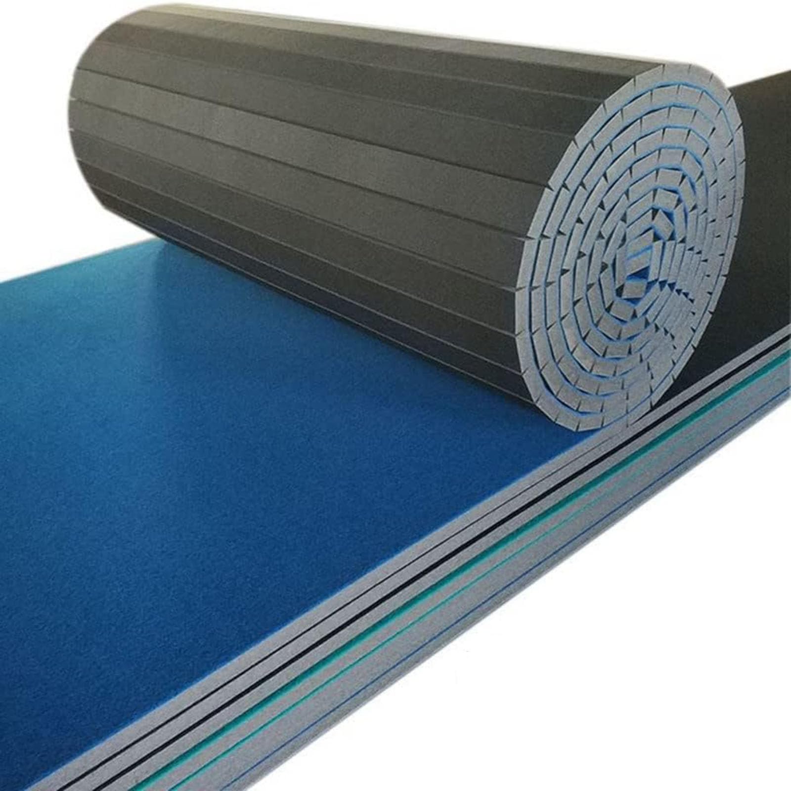 Indoor Gymnastics Tracks Exercise Mat Roll Out Cheerleading Fitness Mats with a Grippy Gym Carpet Top Sturdy Foam
