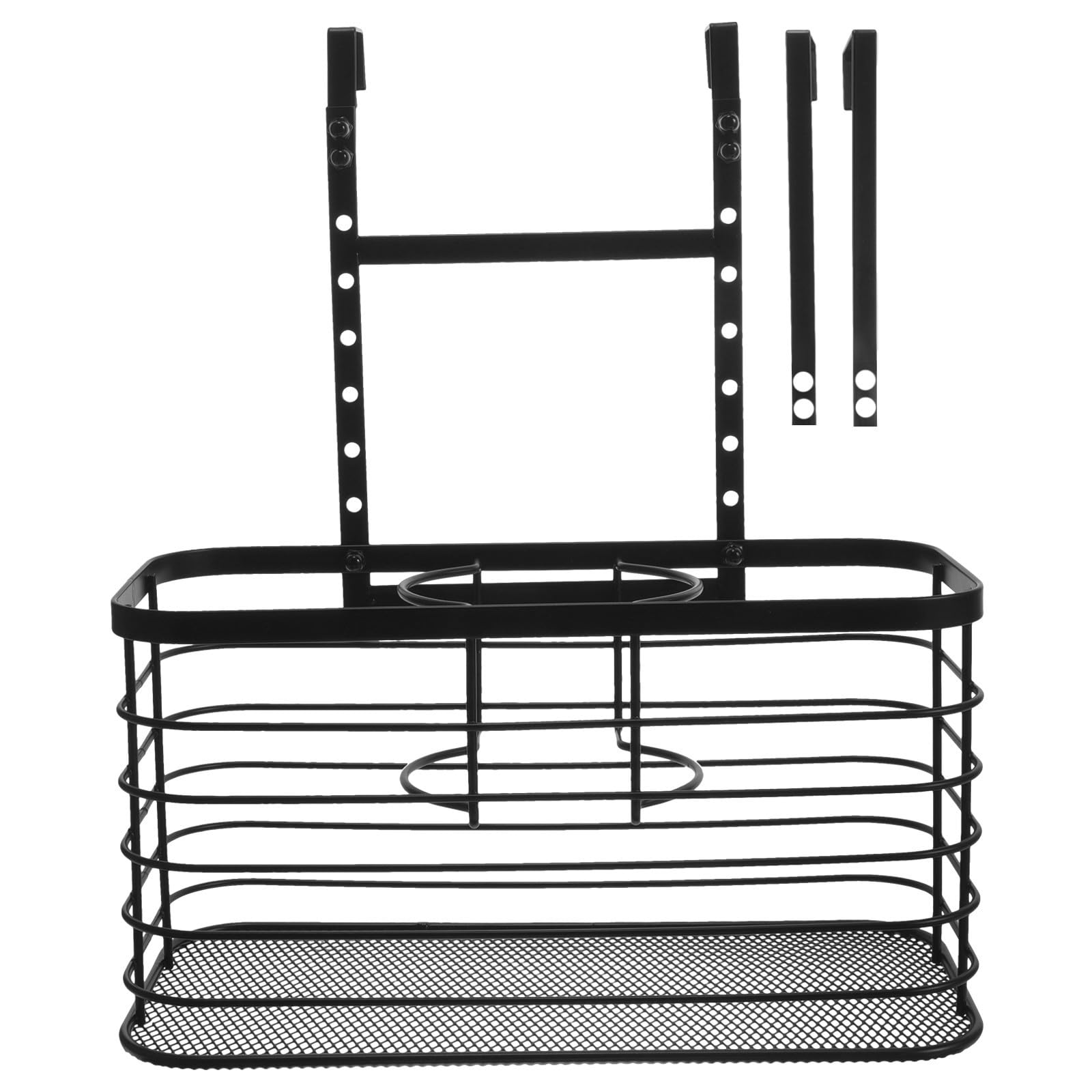 WOONEKY Soporte para Secador de Pelo, Organizador de Secador de Pelo de Alambre de Hierro, Negro, para Baño, Mantiene el Baño Limpio, Apto Mayoría de Secadores