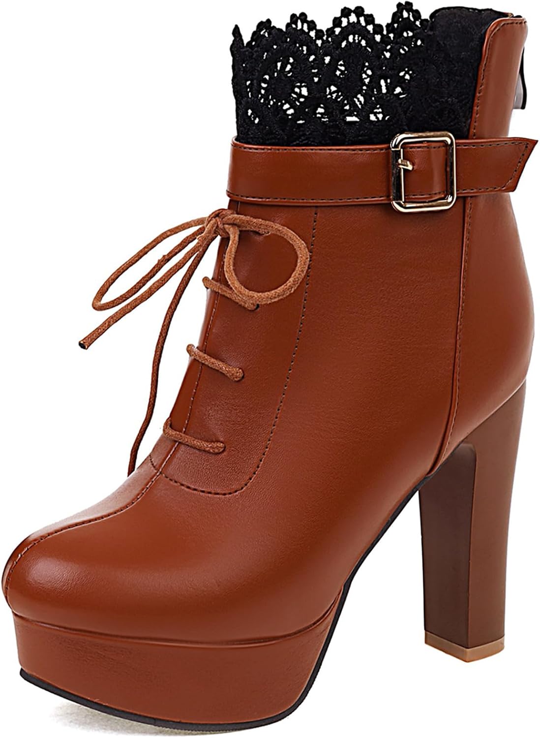 Botines Mujer Diuniarza Tacón Bloque 15 Cm - Punta Redonda, Plataforma 4 Cm, Lentejuelas Y Cremallera, Tallas 34-41
