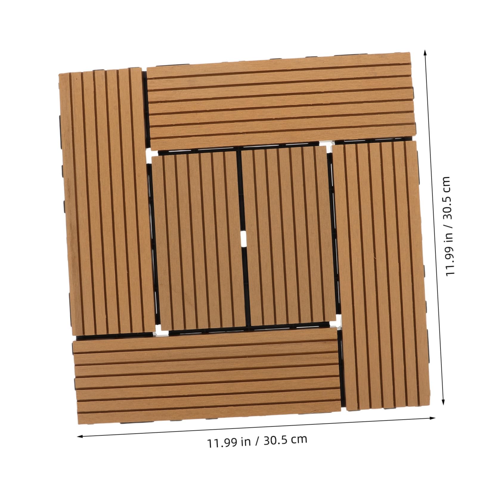 VILLCASE Dalles de Terrasse Clipsables Composite Résistantes Aux Intempéries Antidérapantes pour Balcon Jardin Patio DIY