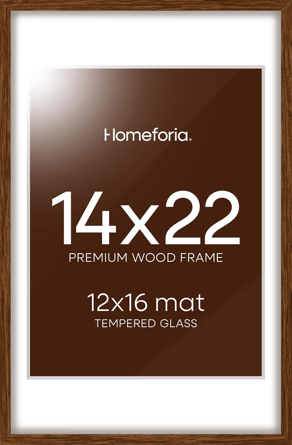 Homeforia 14x22 Wood Picture Frame with Mat