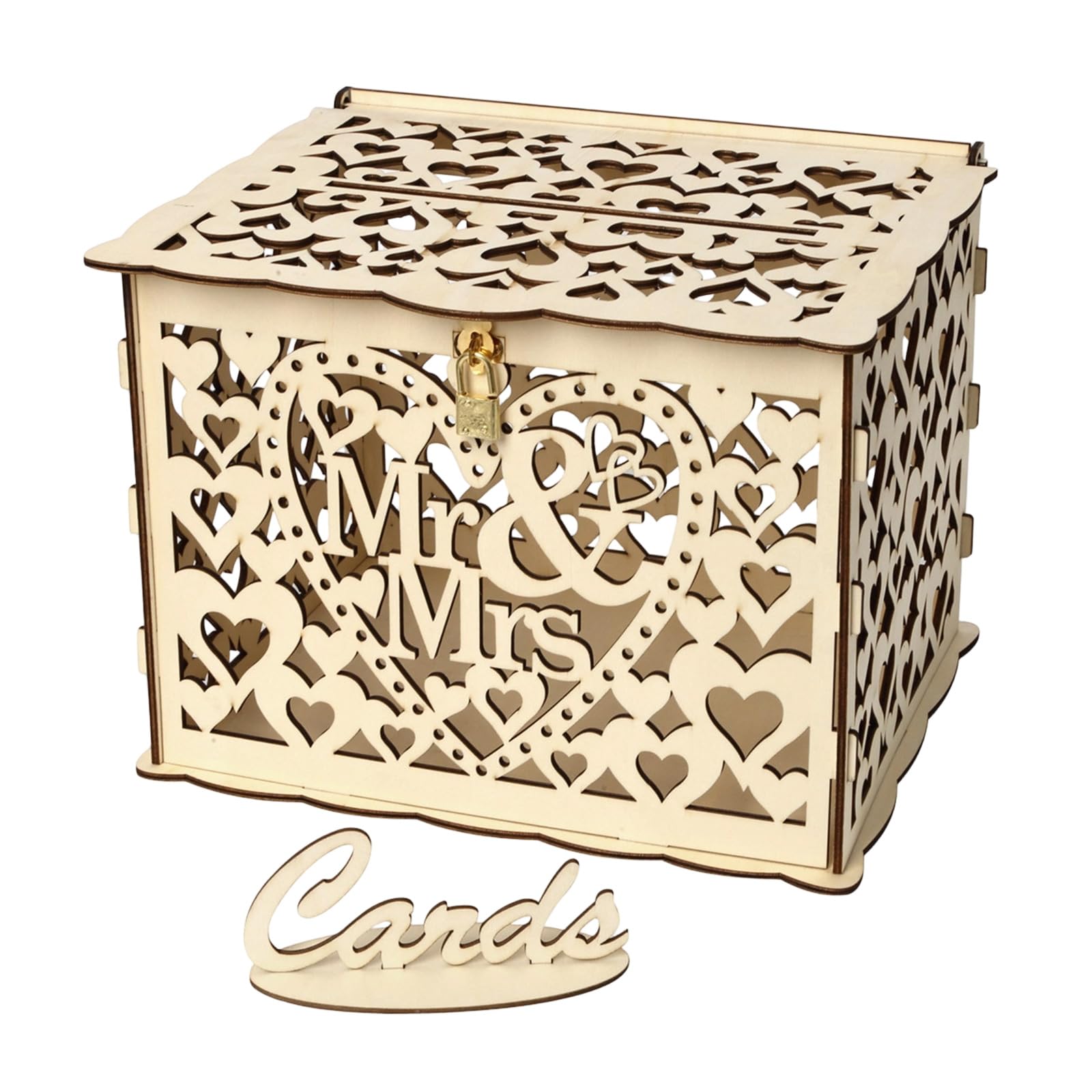 Limtula Wood Greeting Card Holder Handcrafted Wooden Keepsakes Box Perfect for Weddings Anniversaries and Special Event Securable Gift Card Box