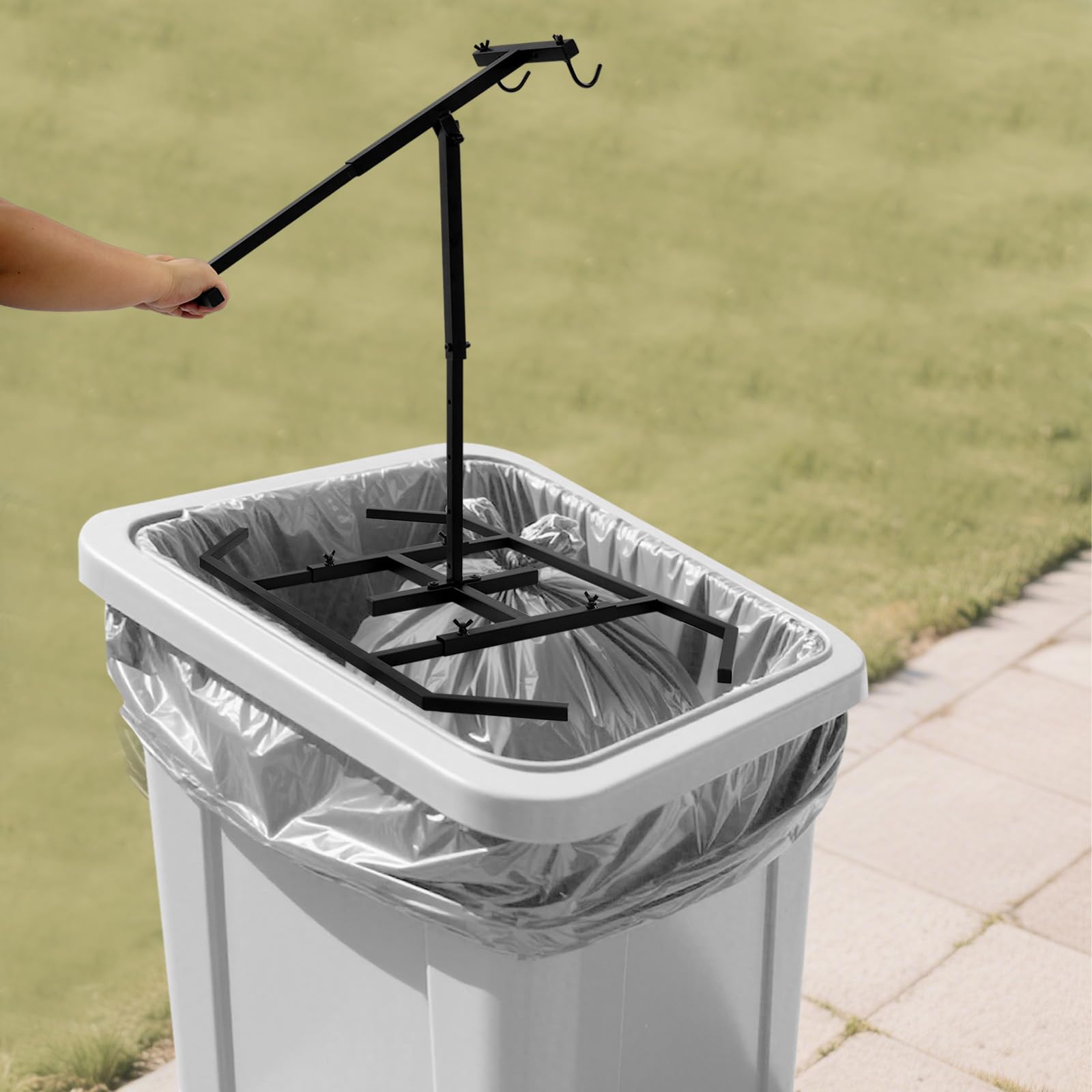Prensador de basura manual para el hogar, compactador de basura ajustable de metal, trituradora de residuos, herramienta de mano de reciclaje con diseño que ahorra espacio para el hogar, la