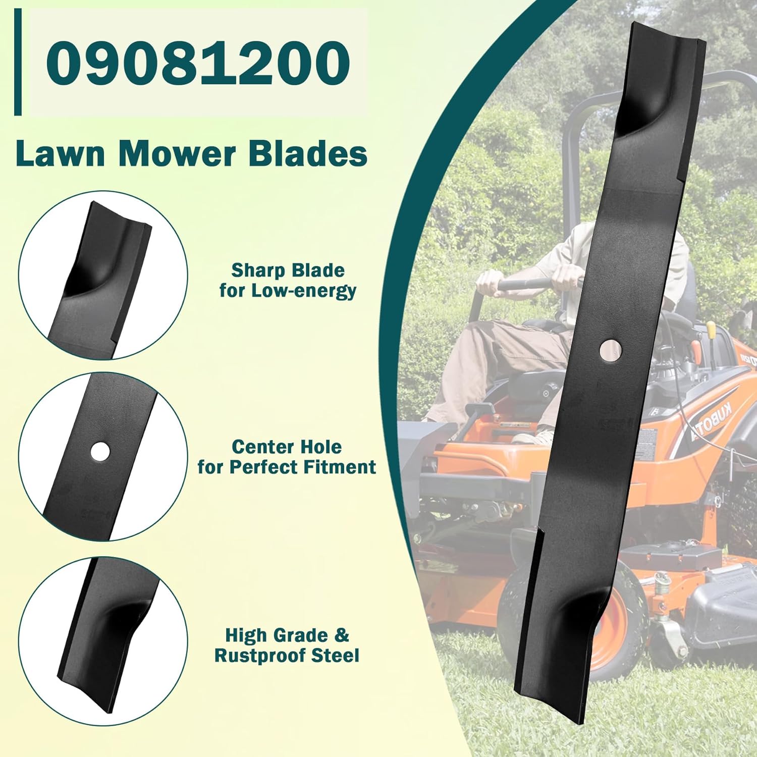 superbobi 3-Pack 09081200 Lawn Mower Blades Replacement for 60" Ariens Gravely Pro-Turn Lawn Mower Decks 03253900 09246600