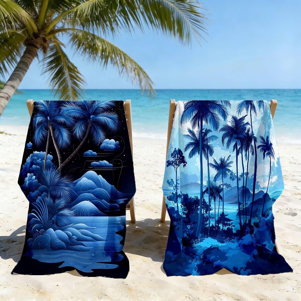 Toalla Playa 80x160 cm, Toalla Gimnasio Microfibra Secado Rapido, Juego de 2 Antiarena Toallas de Playa, Ligera Compacta Toallas Microfibra Grande para Viaje, Regalo Hombre Regalo Mujer (Árbol) -4325