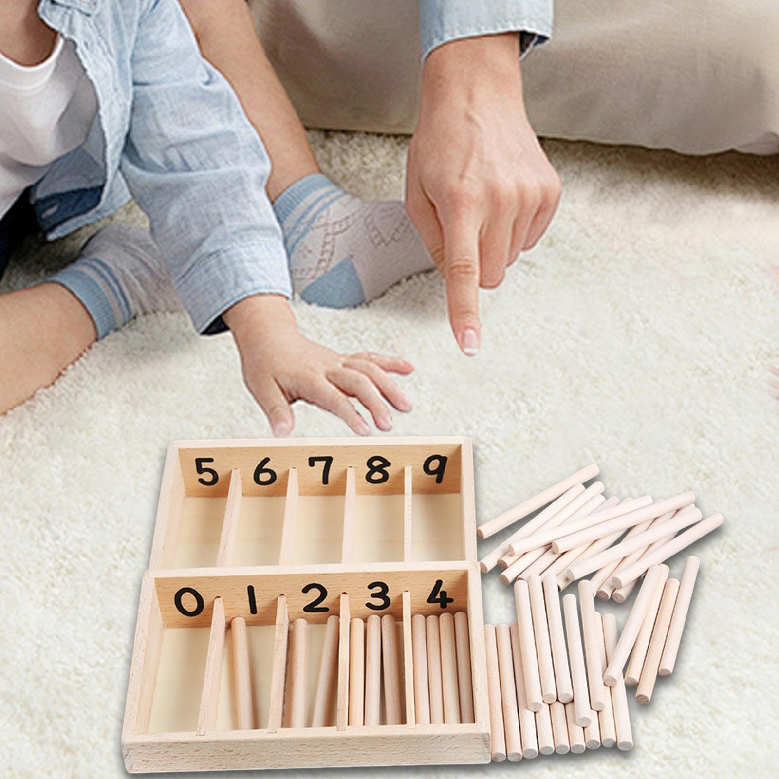 Caja de Husos, Juguetes Educativos para, Material Didáctico para Niños Y Niñas.
