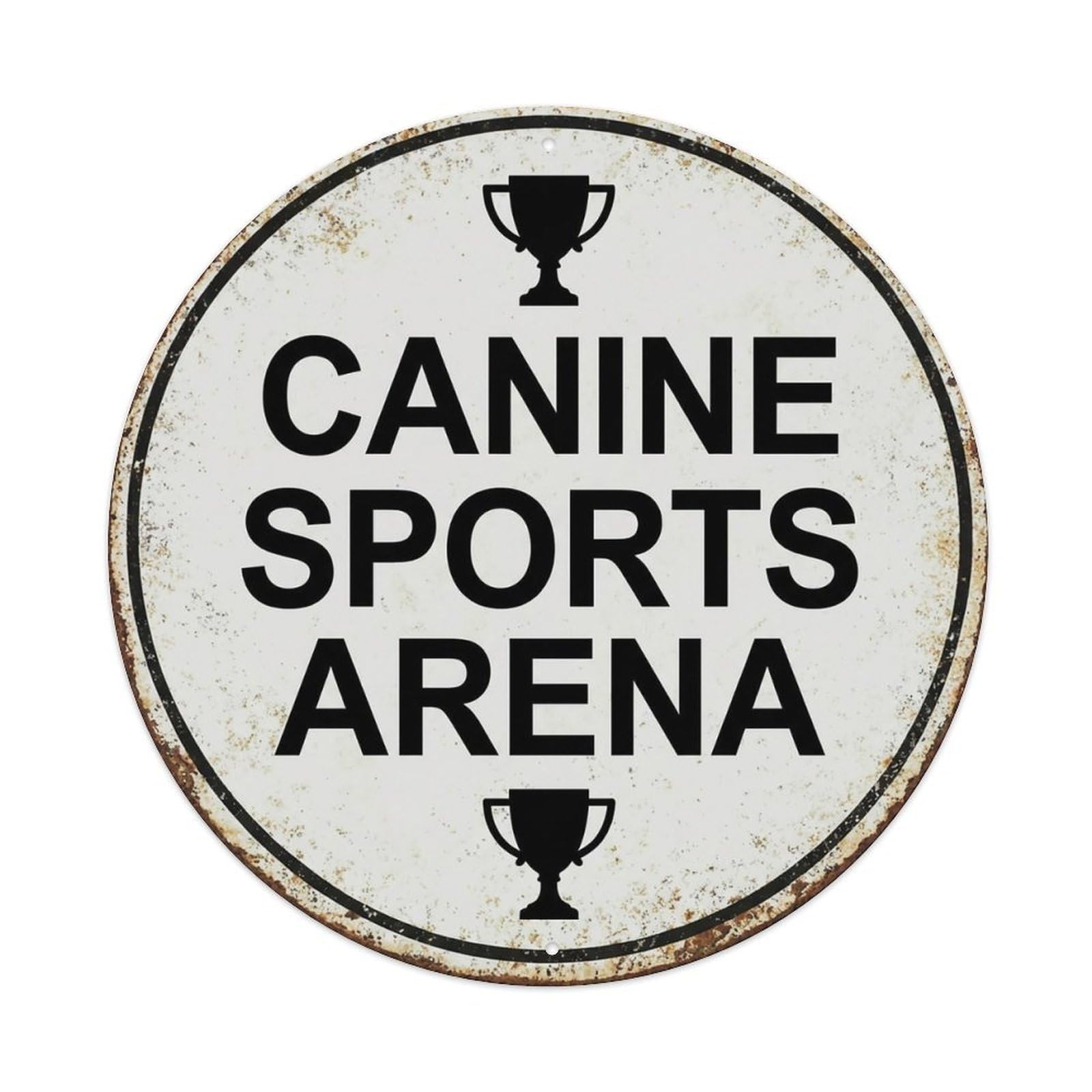 Vintage Canine Sports Arena Decor Metal Tin Sign