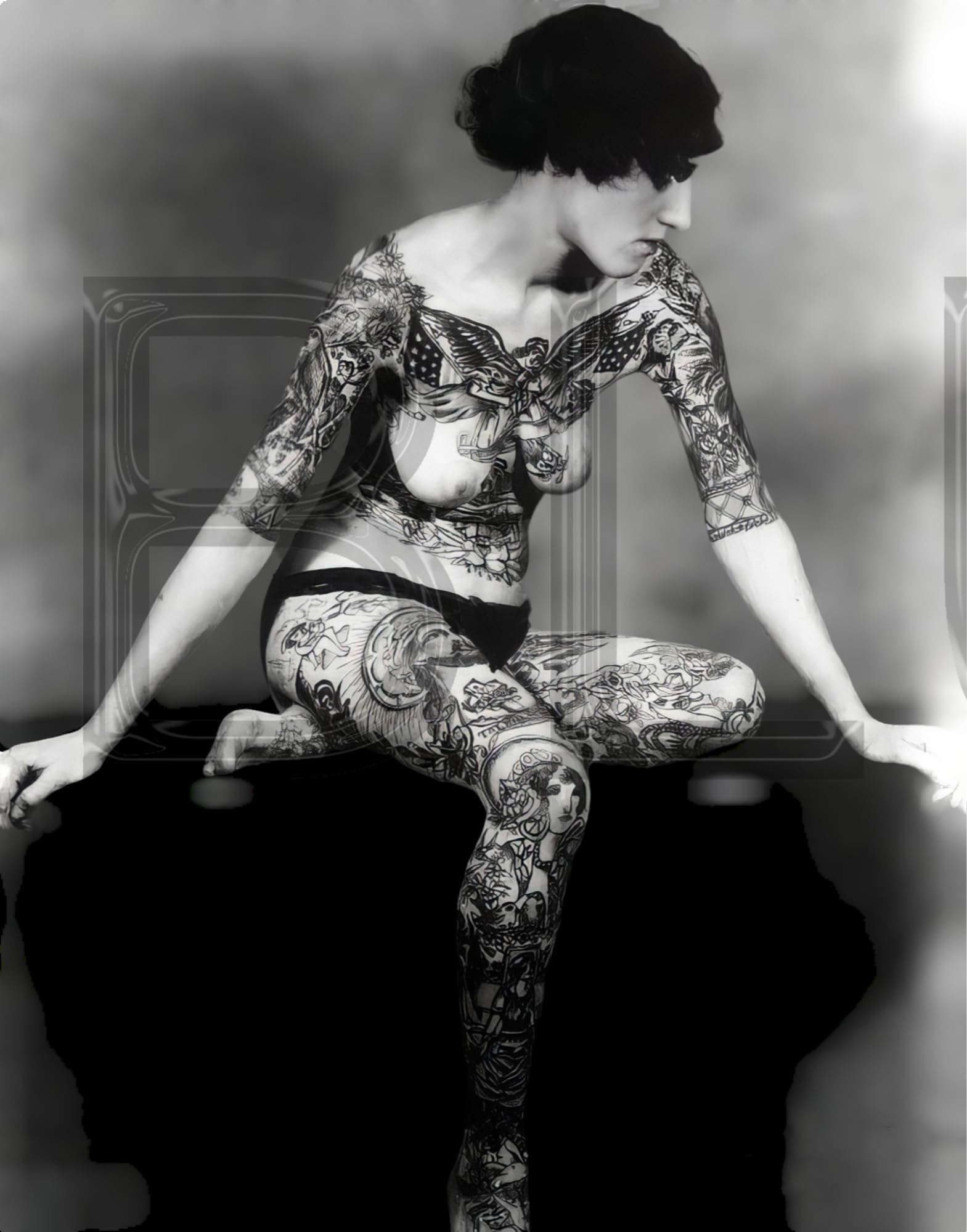 Vintage Tattoo History 14 x 11 Photo Print