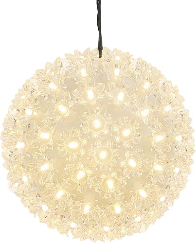 Luces de esfera de luz blanca cálida de 7.5 pulgadas con luces LED parpadeantes, certificación UL e iluminación decorativa de grado comercial, para