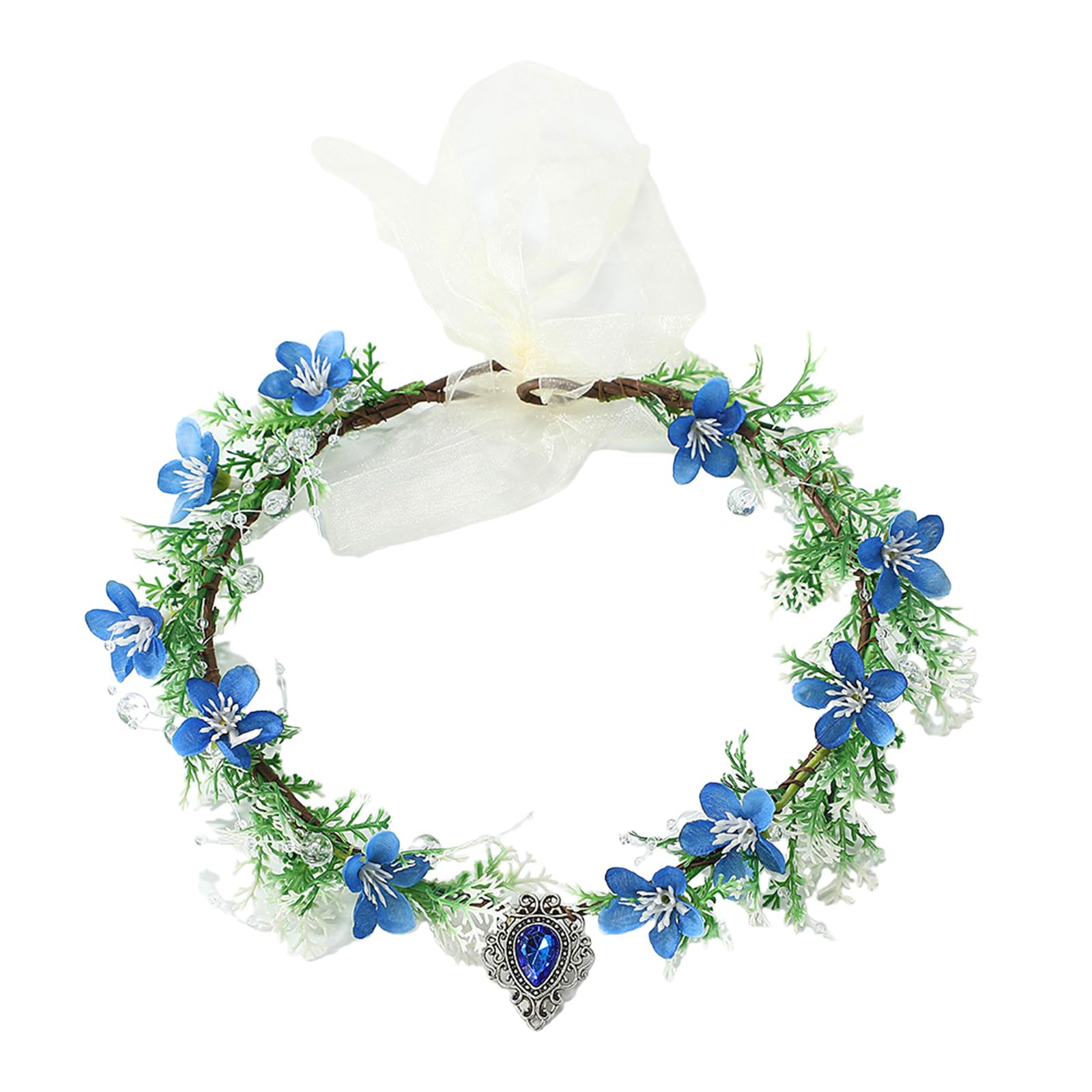 MICFENY Elegant Rhinestones Floral Headbands With Adjustable Ribbon Hair Decoration For Women Girls Special Occasion