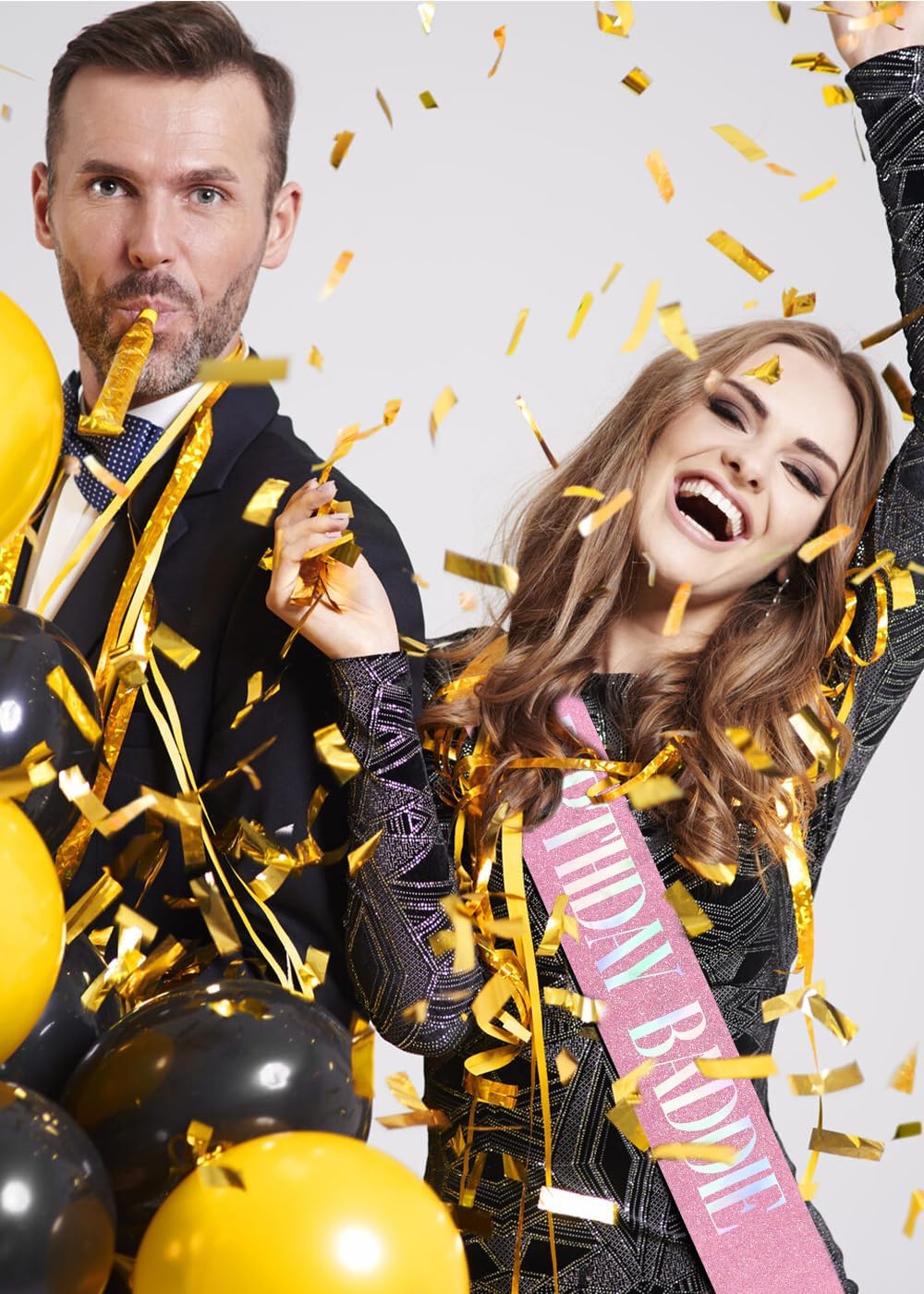 Birthday Baddie Sash for Women, Pink “BIRTHDAY BADDIE” Sash with Gold Foil for Girl, Happy Funny Birthday Decorations Baddie Accessories for Women Men Party Favors Supplies image 3