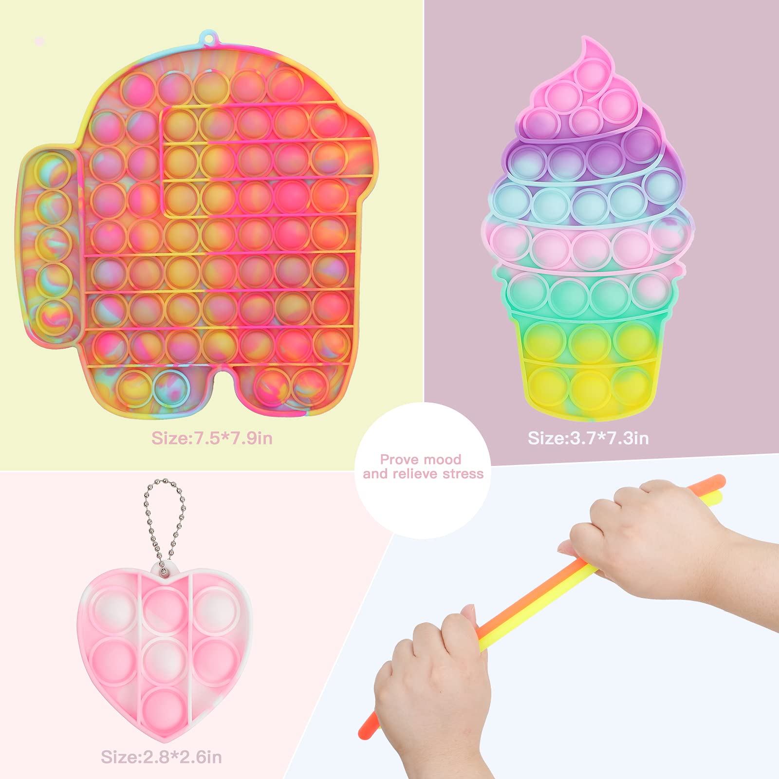 Buy Fidget Poppers Toy Sets Pop Fidgets Packs Sensory Toys, Big Medium