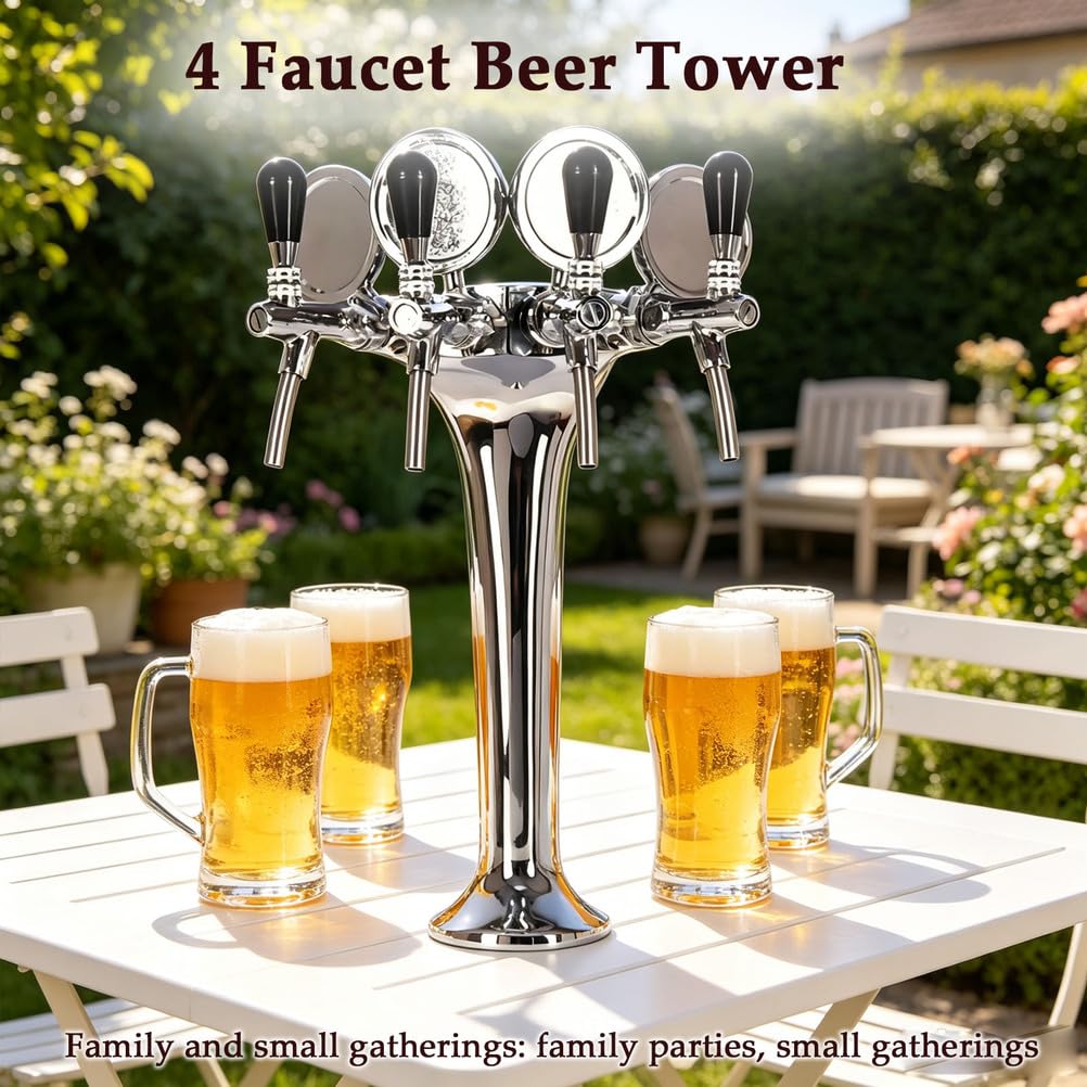 Torre de Cerveza de Barril de Un 4 Grifos Dispensador Grifo Cerveza
