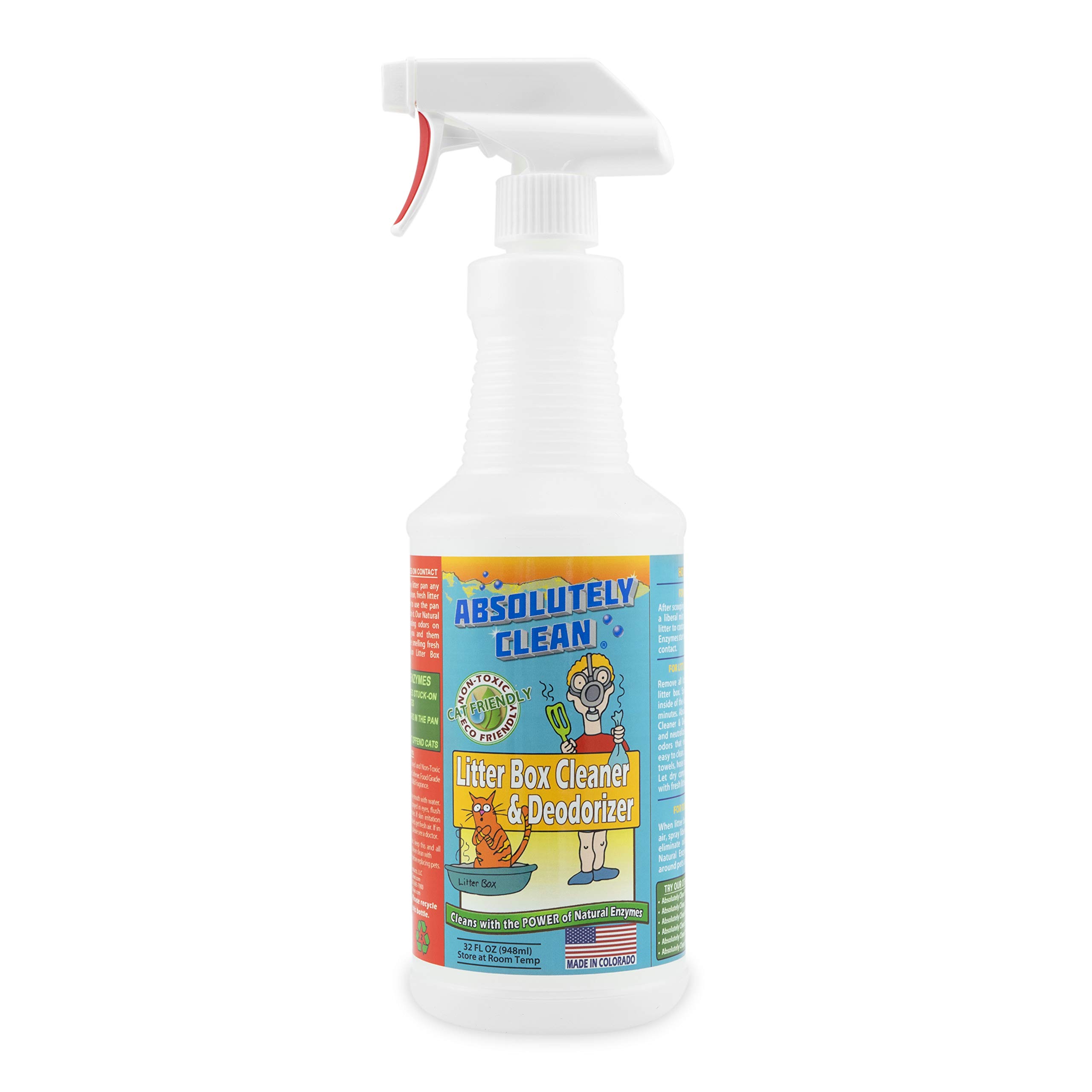 Absolutely Clean Litter Box Cleaner and Deodorizer, Eliminate Odors Quickly, Neutralizes Urine and Feces Odors in The Air and The Box, Make Litter