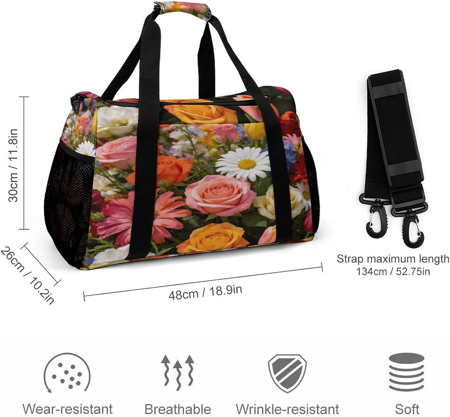 Colorful Fields Weekender Bag Gym Bag image 2