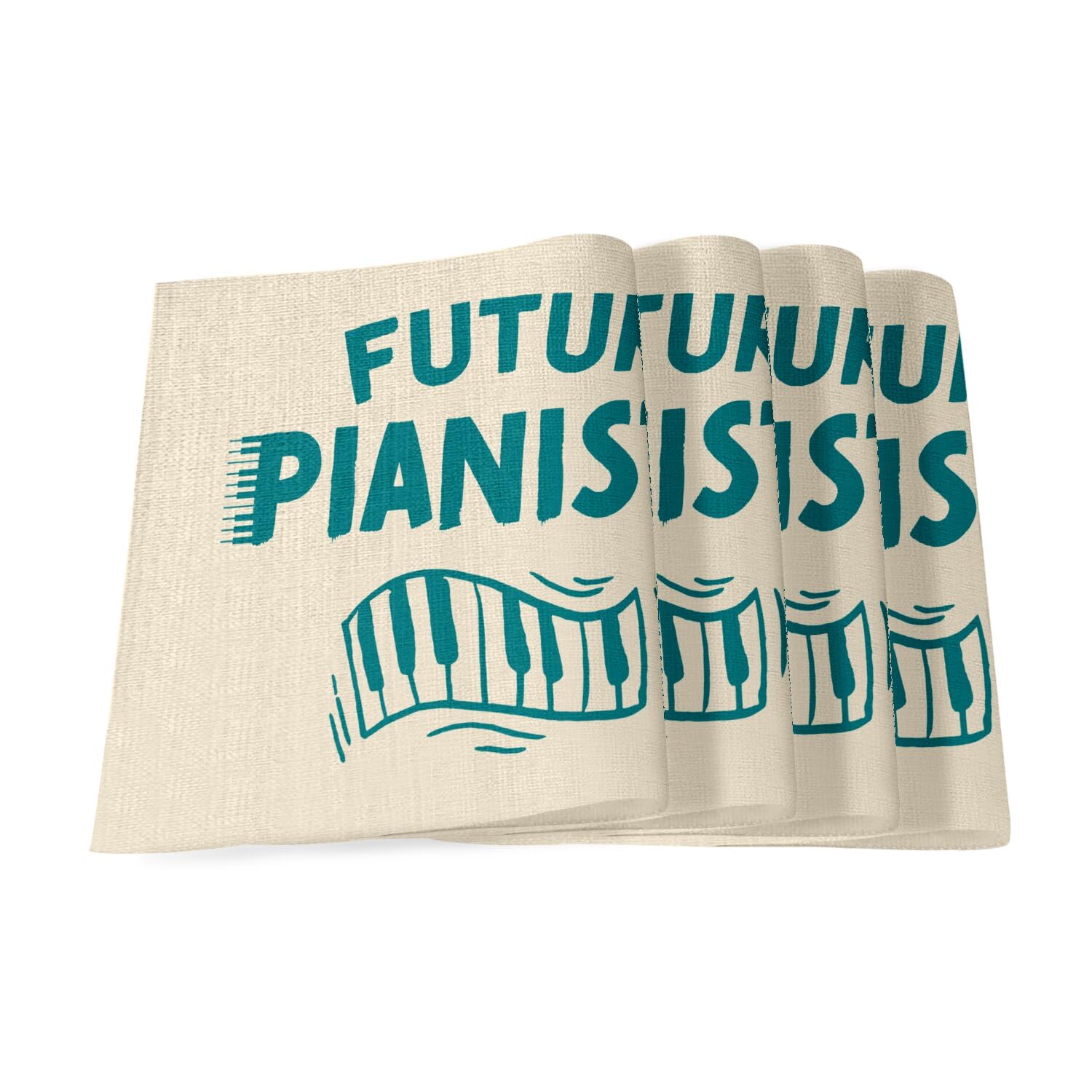 Piano instrument musique set de table en lin lavable, cadeau idéal pour anniversaire jeune musicien