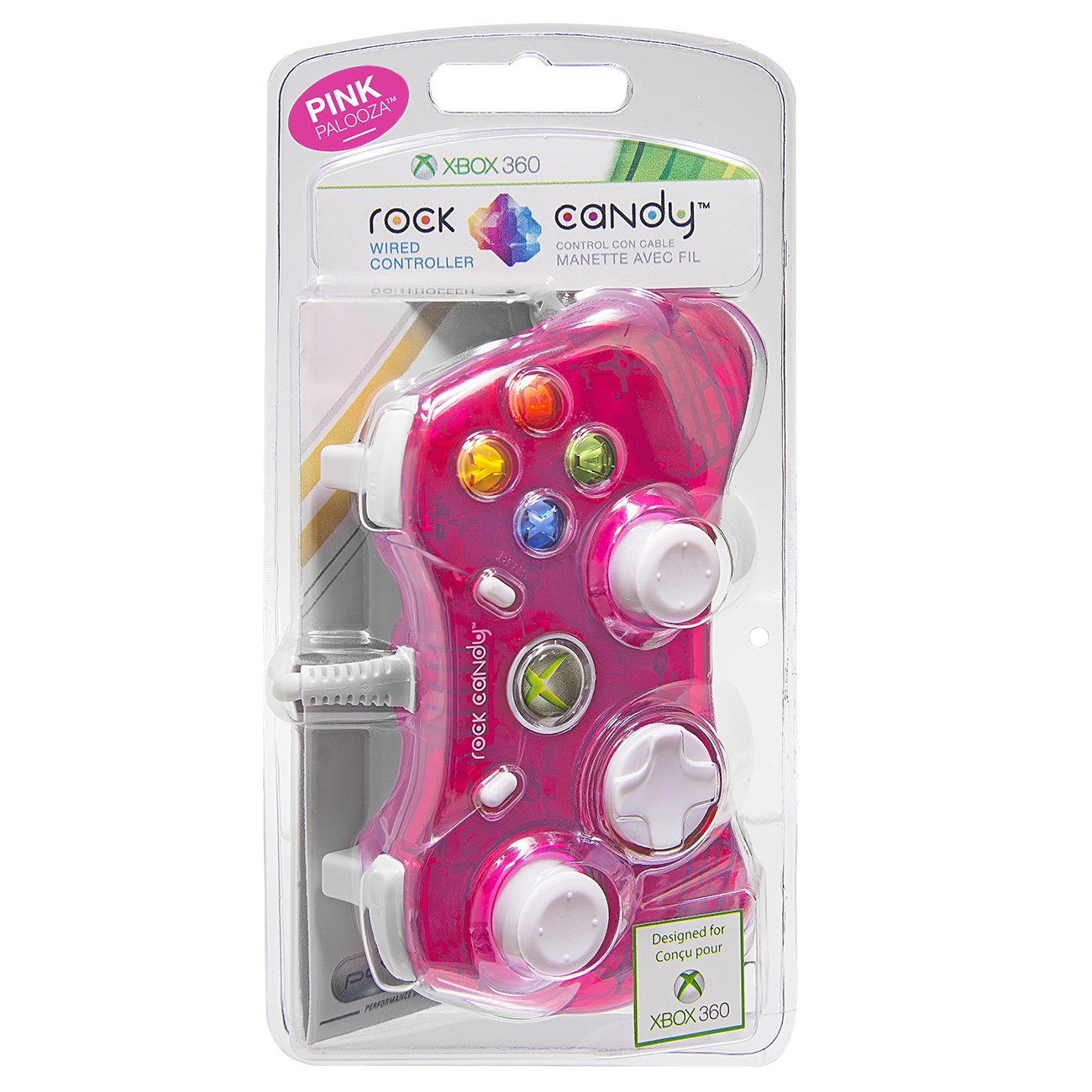 PDP Rock Candy Wired Controller for Xbox 360, Pink Palooza