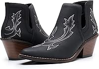 Vista 6 de Blikcon Botas vaqueras bordadas occidentales para mujer