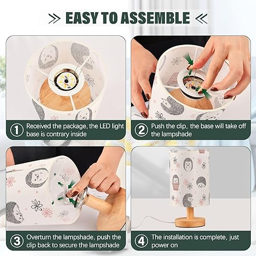 Miniatura 4 de Bedside Lamp Night Stand Lamps Warm Light Cute Sweet Hedgehogs Lamps for Girls Hallway