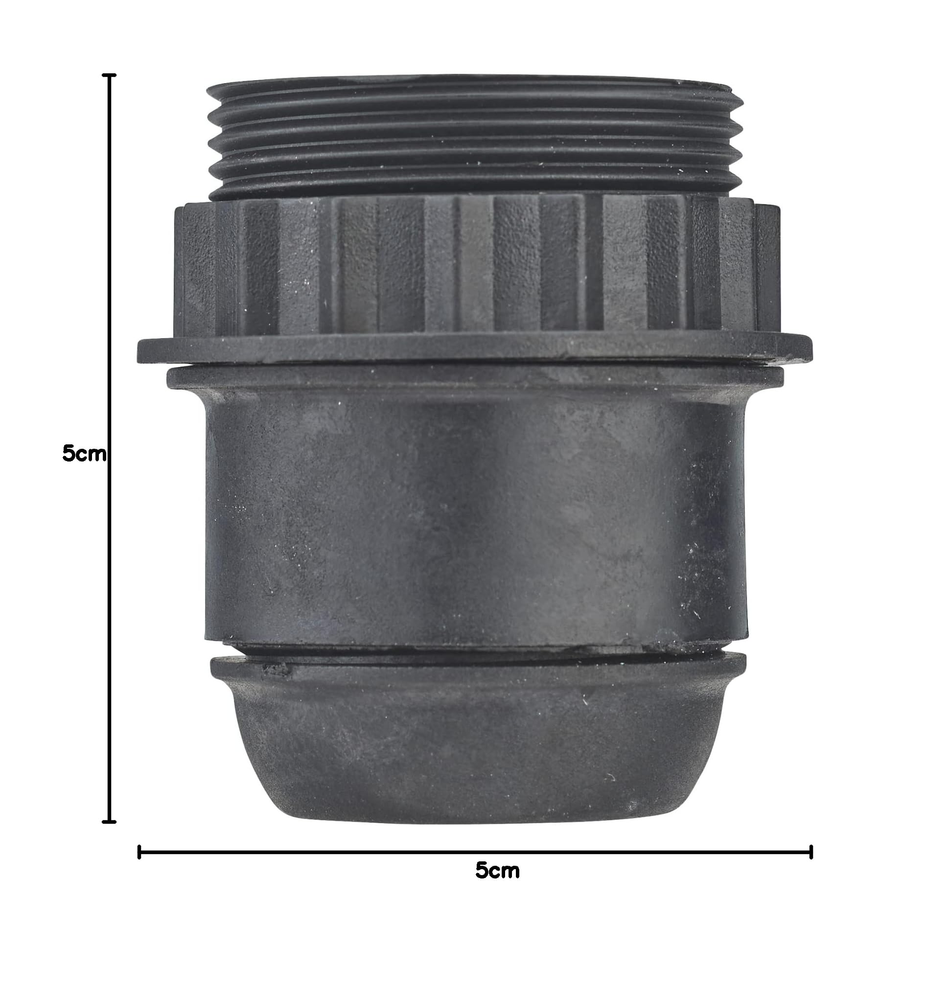 DEBFLEX Gniazdo żarówki - Gniazdo żarówki - Gniazdo świetlne - Gniazdo lampy - E27 Chem 1/2 gwintowane gniazdo z pierścieniem D58mm złącze 10mm czarne - Debflex - 712700