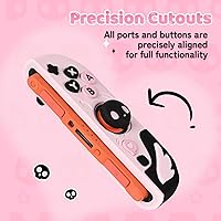 Vista 5 de Geekshare Protective Case Set Compatible with switch 2, PC Back Plate with Silicone Joysticks Covers, Includes 2 Thumb Grips, Waterproof Protection