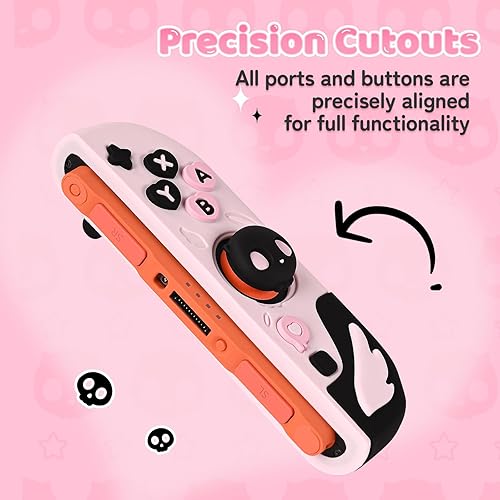 Miniatura 5 de Geekshare Protective Case Set Compatible with switch 2, PC Back Plate with Silicone Joysticks Covers, Includes 2 Thumb Grips, Waterproof Protection