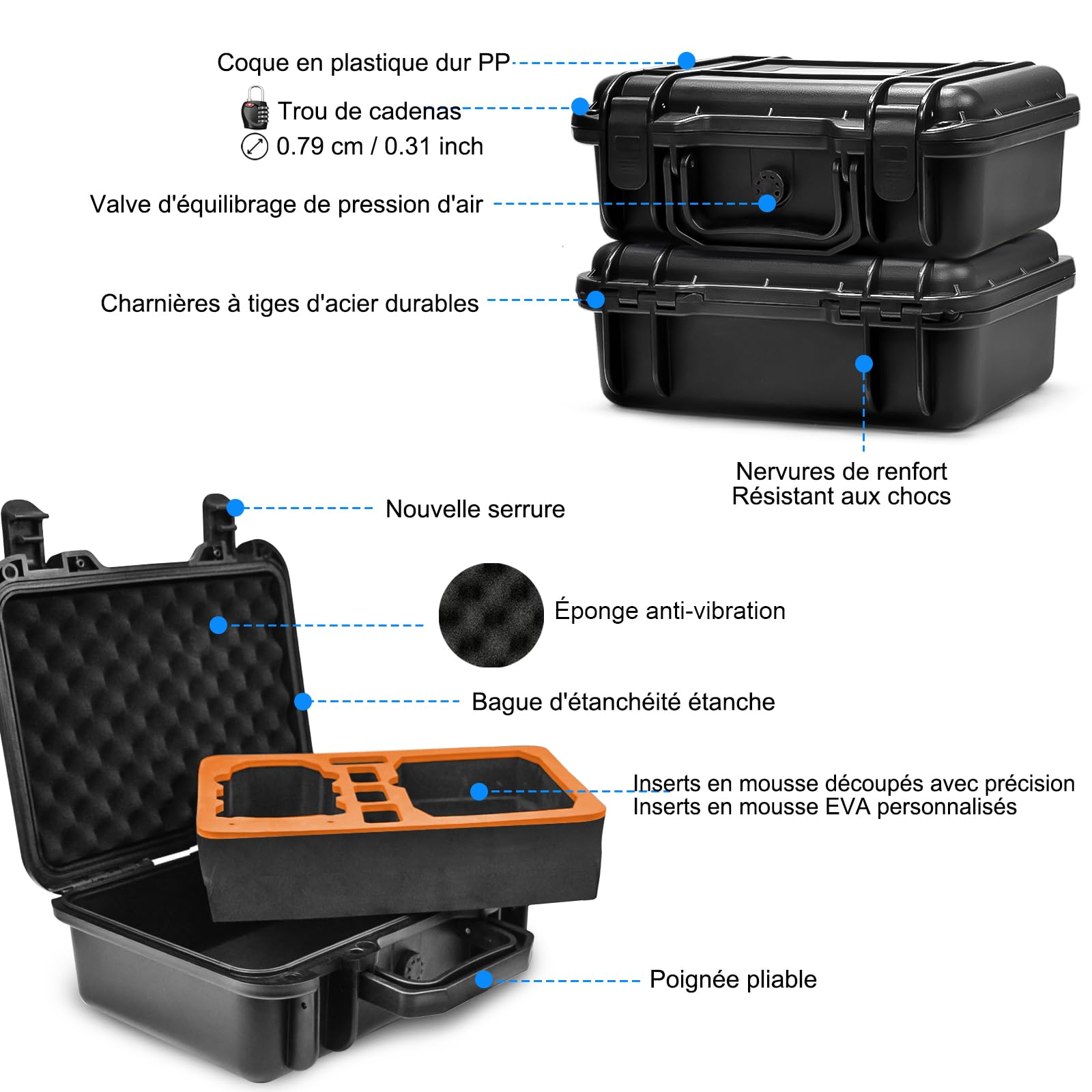 LEKUFEE Étui de Transport pour DJI Mavic Mini 2 Drone et DJI Mavic Mini 2 Drone Accessoires [Non Inclus Mavic Mini Drone, Pas Fit Mavic Mini SE/Mini 1]