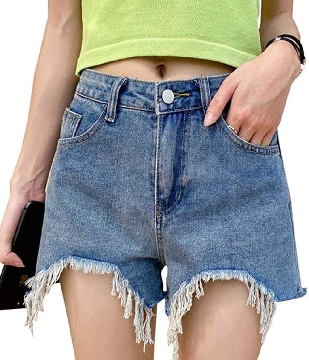 Changyi レディース デニム ショートパンツ ダメージ加工ハイウェストでデザインされているため ゆったり 短パン 夏 ホットパンツ カジュアル ファッション ショーツ ハイウエスト シ 通販 激安