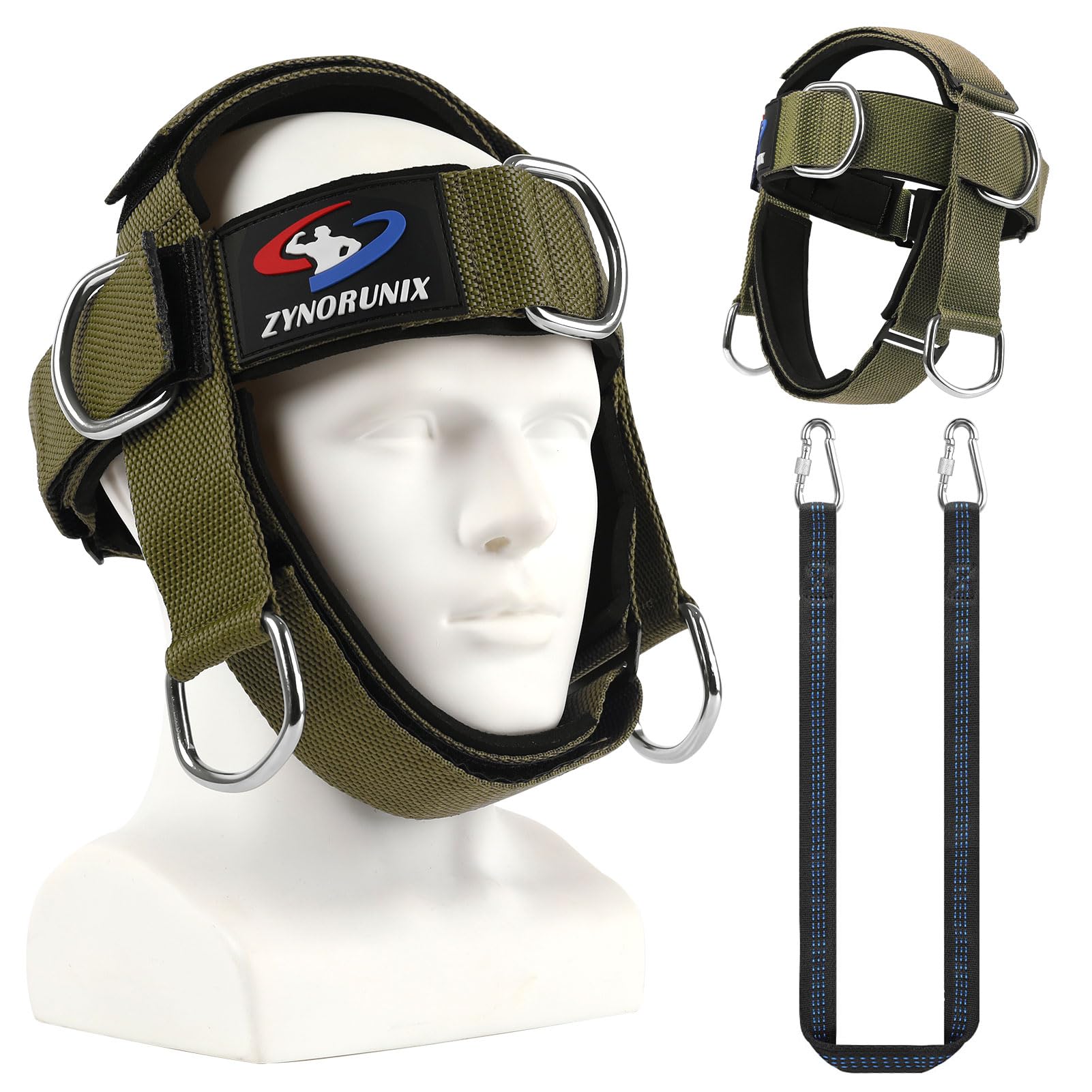 Fitness Neck Head Harness Trainer, Soft Padded &amp; Strap/Resistance Bands